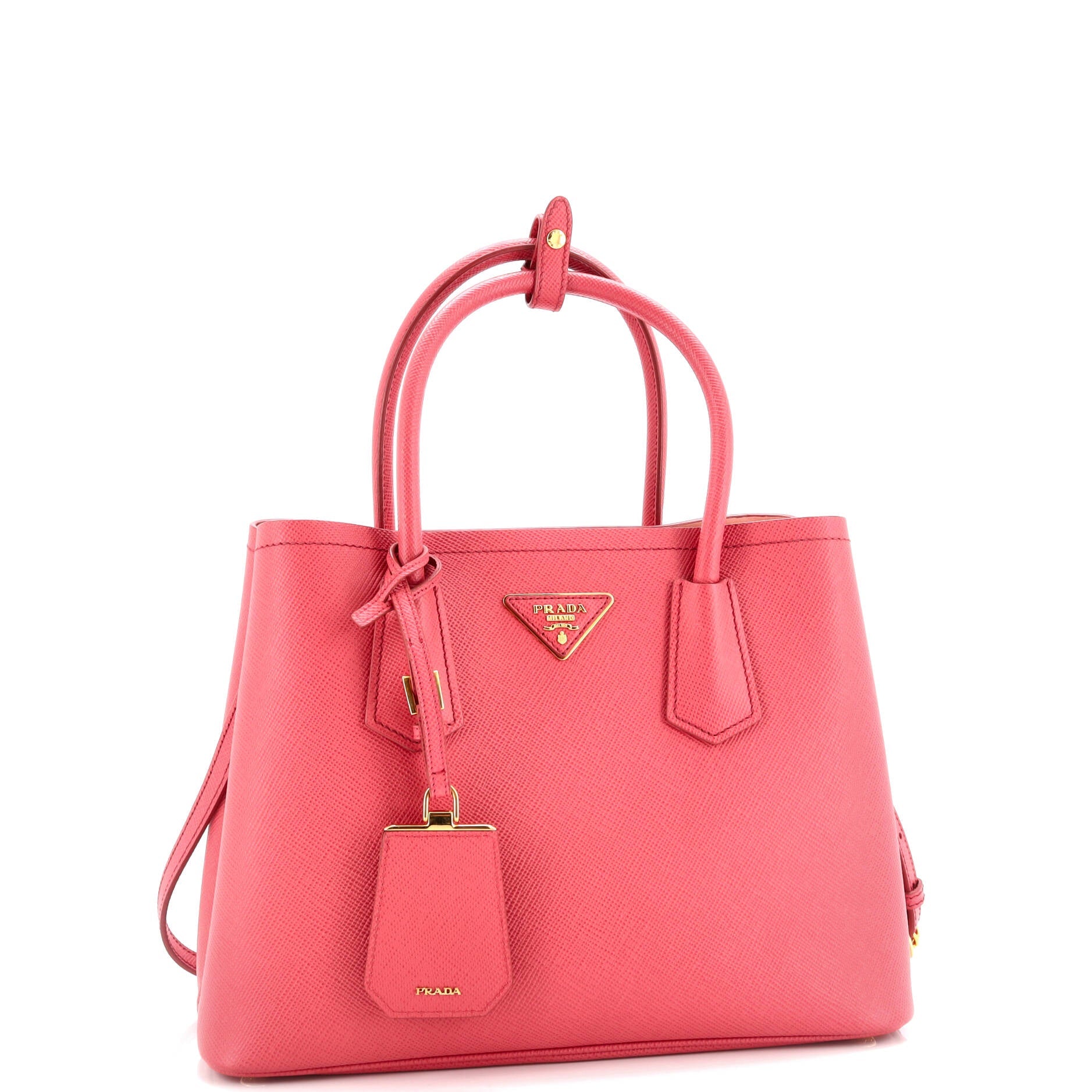 Cuir Double Tote Saffiano Leather Small