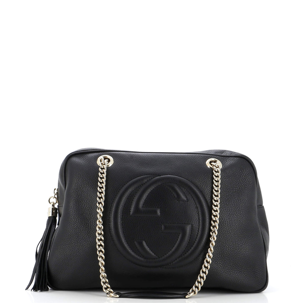 Soho Chain Zip Shoulder Bag Leather Medium
