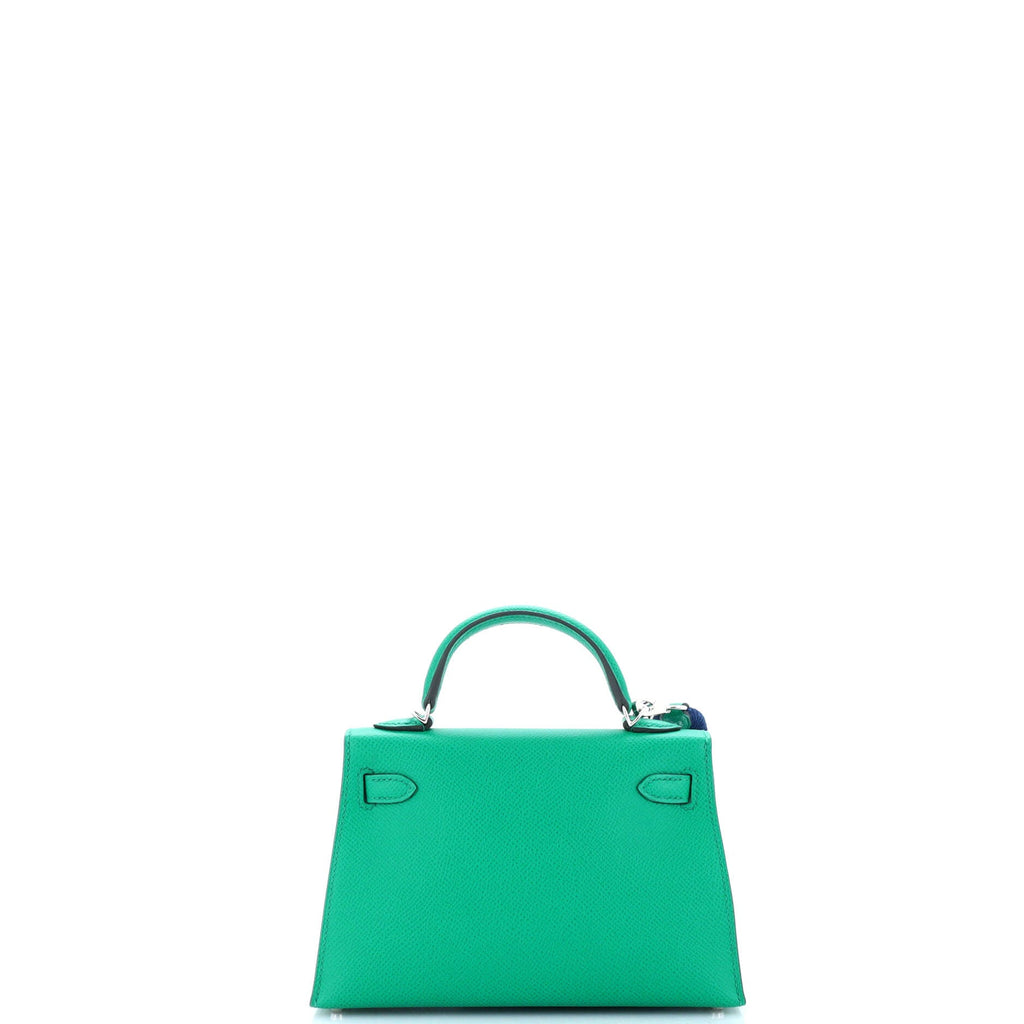Kelly Mini II Amazone Handbag Green Epsom with Palladium Hardware 20