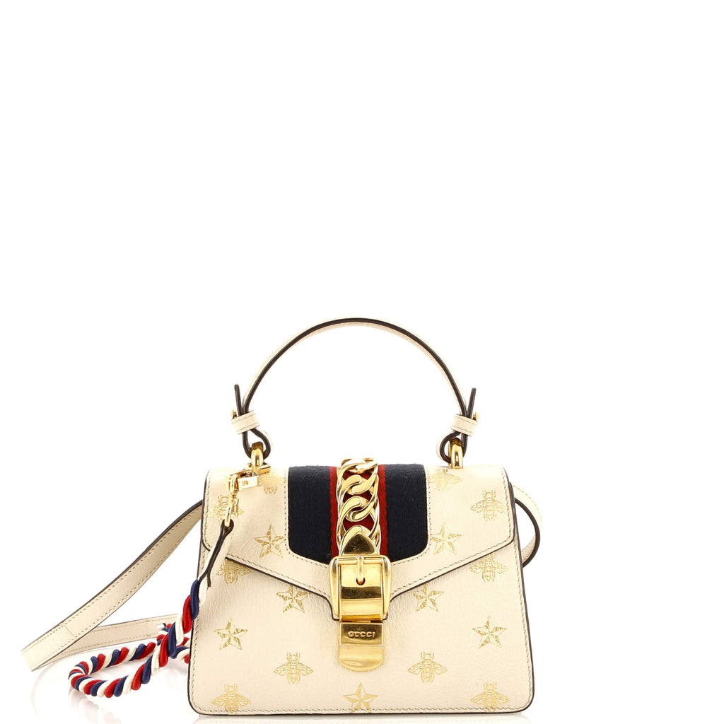 Sylvie Top Handle Bag Printed Leather Mini