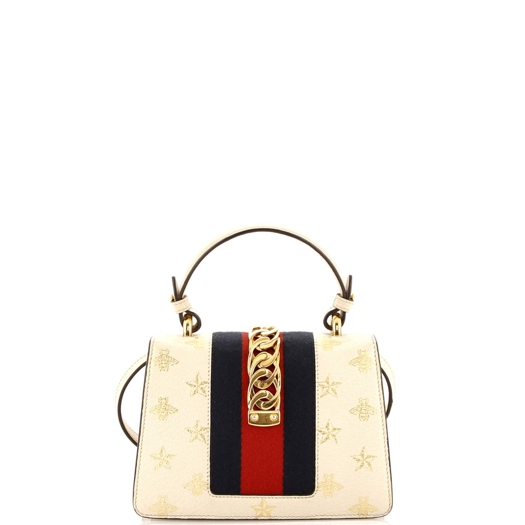Sylvie Top Handle Bag Printed Leather Mini