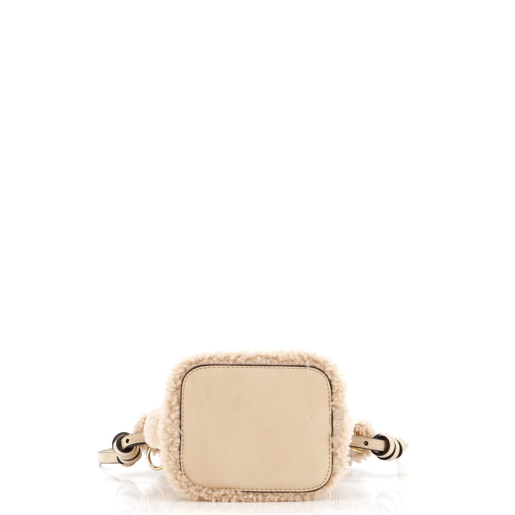 Logo Mon Tresor Bucket Bag Shearling with Nubuck Mini