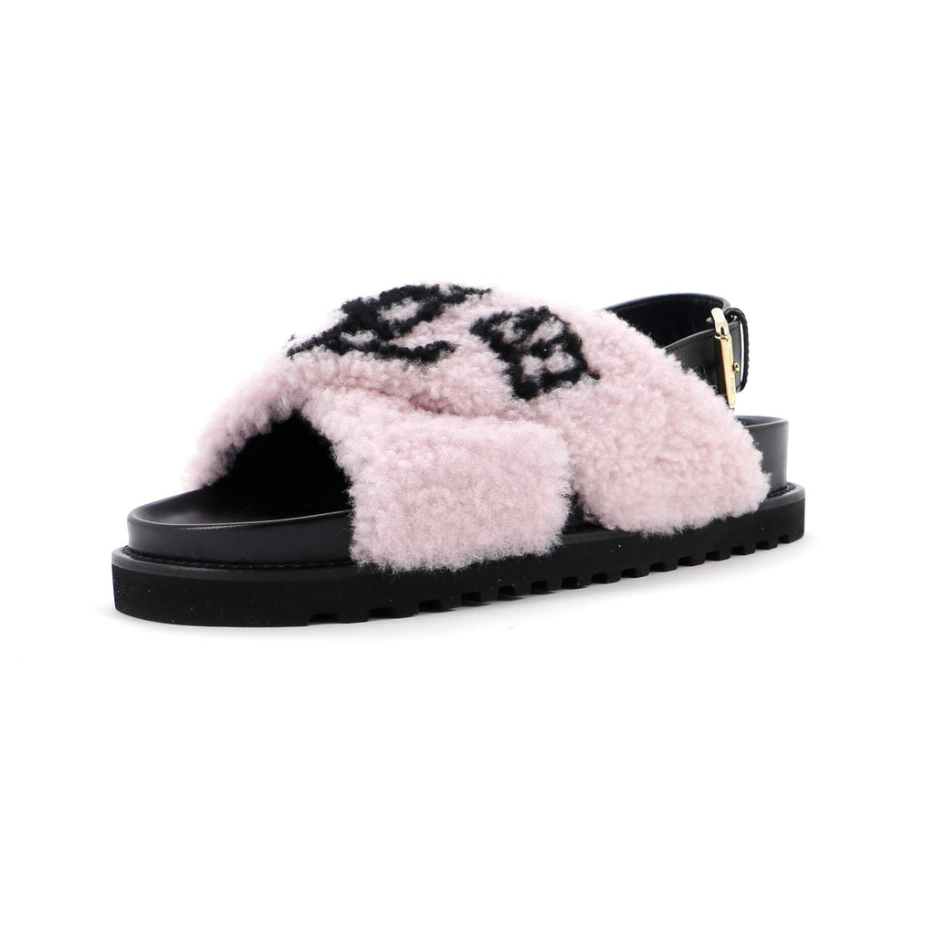 Women's Paseo Comfort Slide Slingback Sandals Shearling with Leather