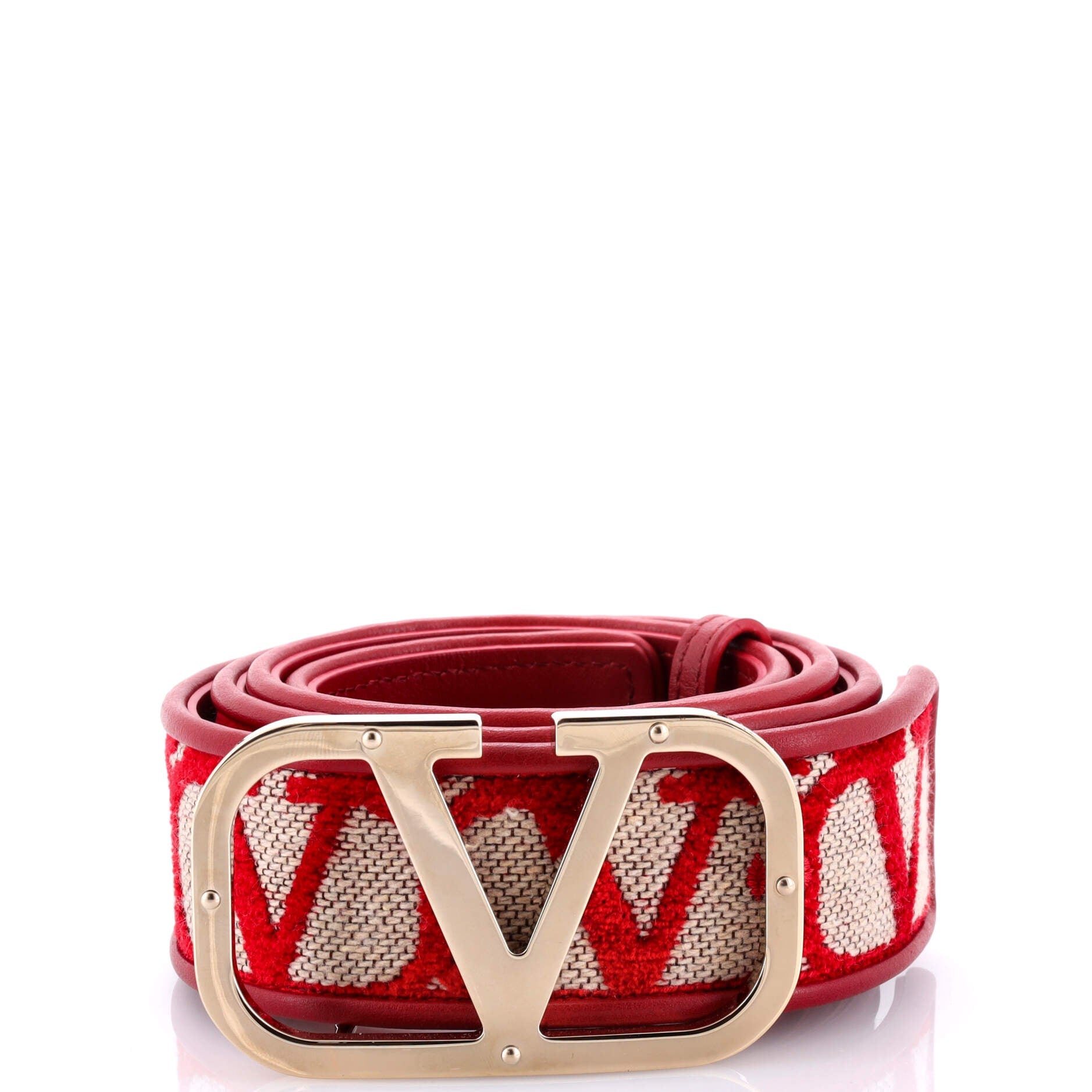 VLogo Reversible Belt Iconographe Canvas and Leather Medium 80