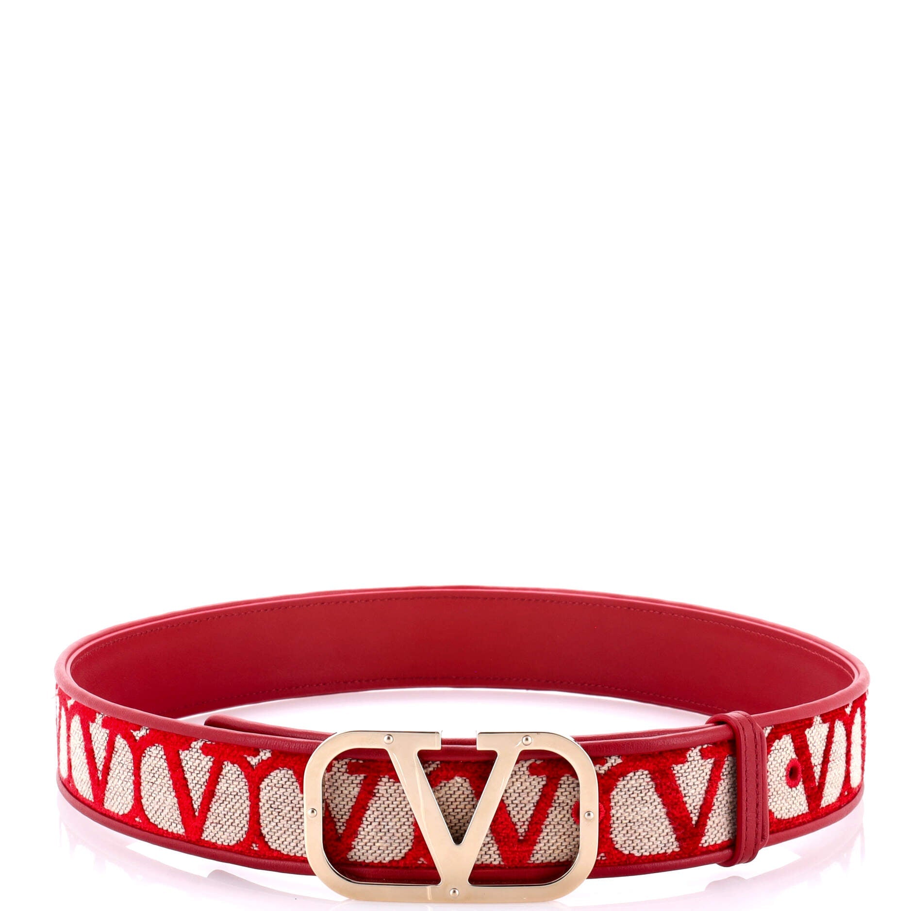 VLogo Reversible Belt Iconographe Canvas and Leather Medium 80