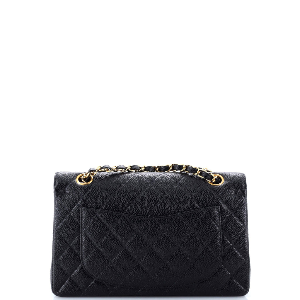 Vintage Classic Double Flap Bag Quilted Caviar Small