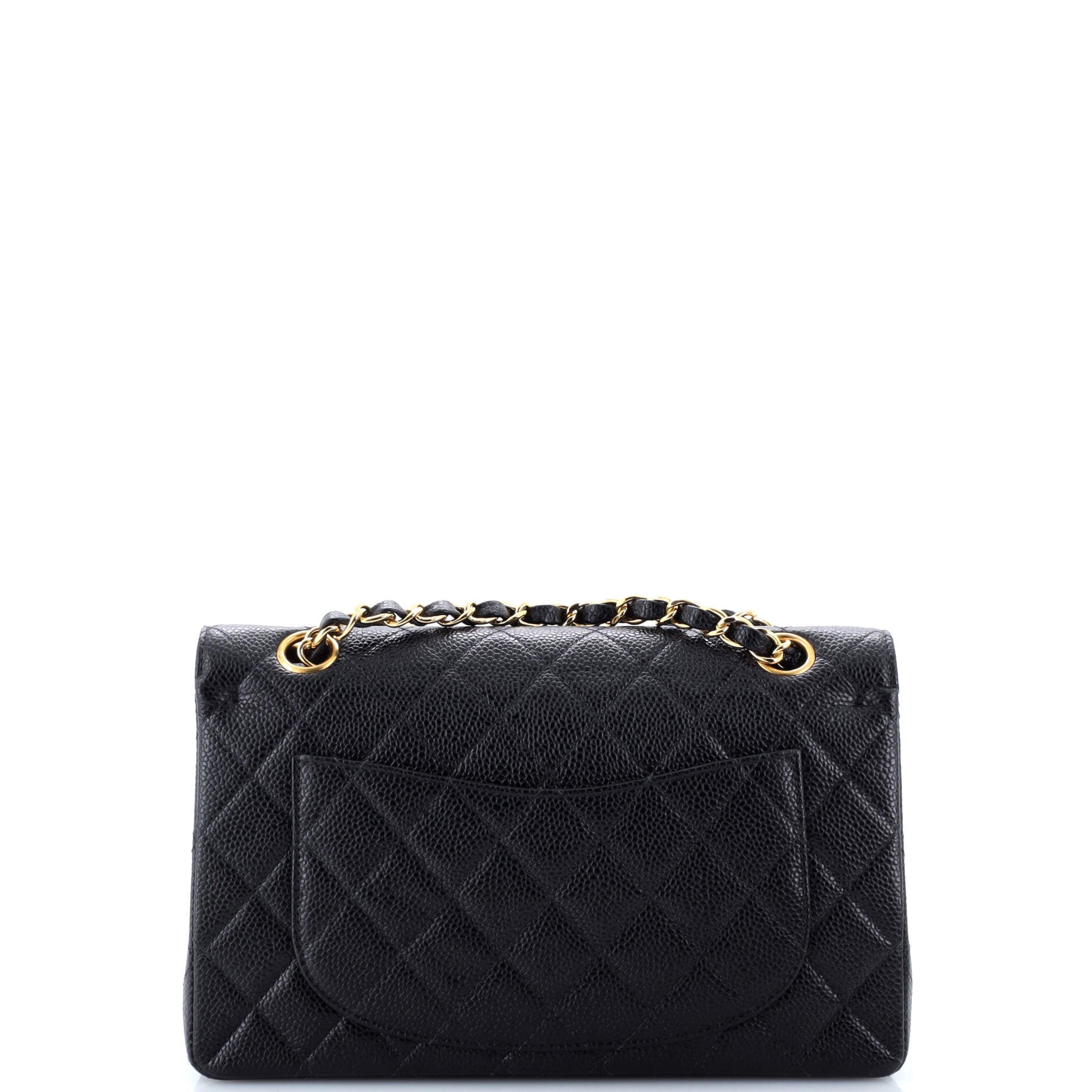 Vintage Classic Double Flap Bag Quilted Caviar Small