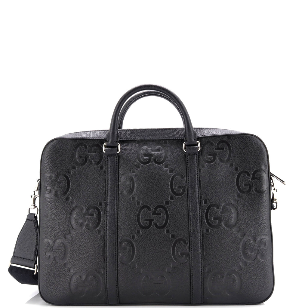 Convertible Briefcase Jumbo GG Embossed Leather