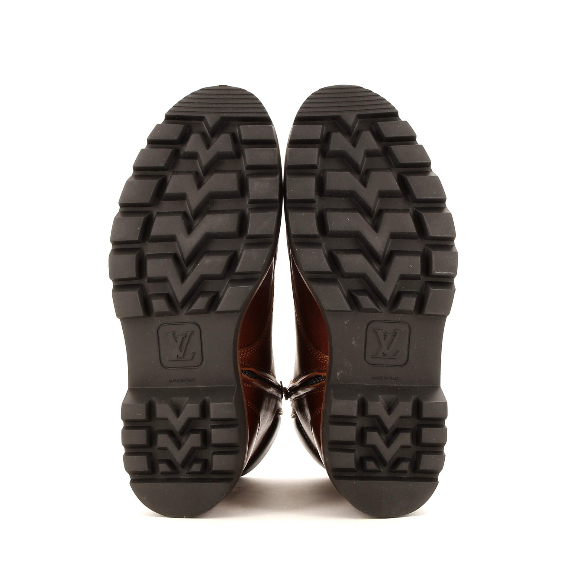 Men's Nigo Oberkampf Ankle Boots Leather with Limited Edition Stripes Monogram Canvas
