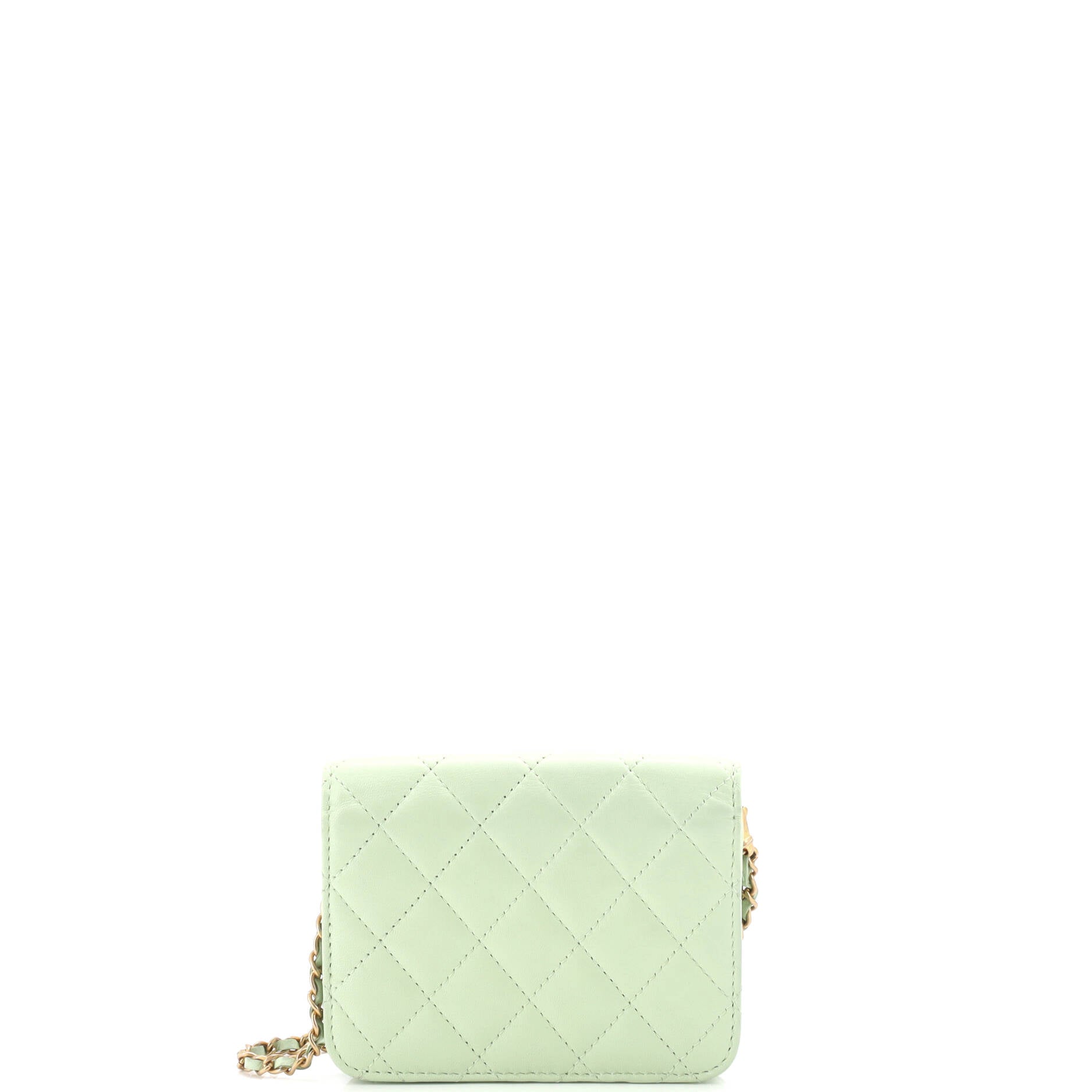 Pearl Crush Flap Clutch with Chain Quilted Lambskin Mini