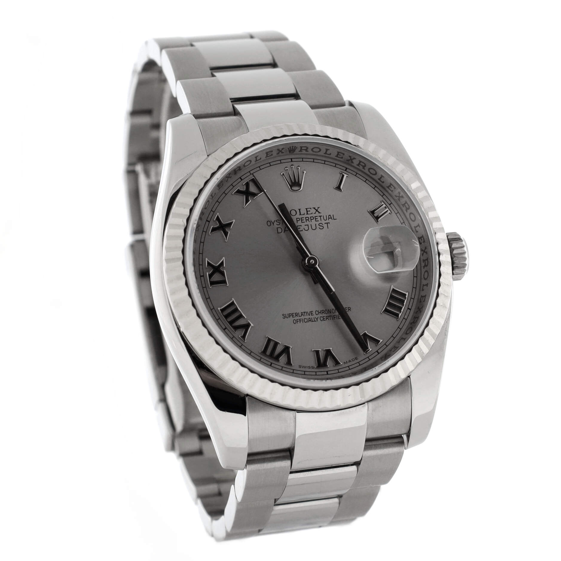 Oyster Perpetual Datejust Automatic Watch Stainless Steel and White Gold 36