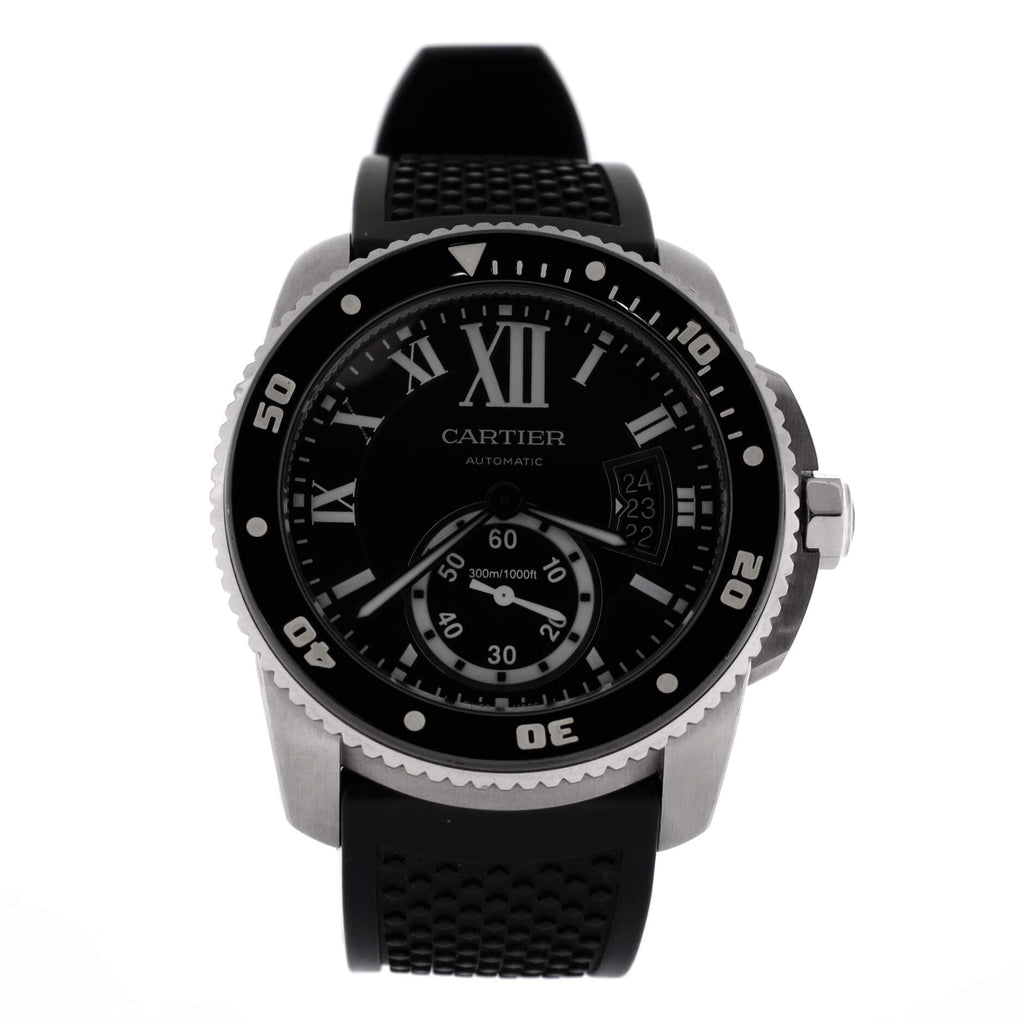 Calibre de Cartier Automatic Watch Stainless Steel and Rubber with Ceramic 42