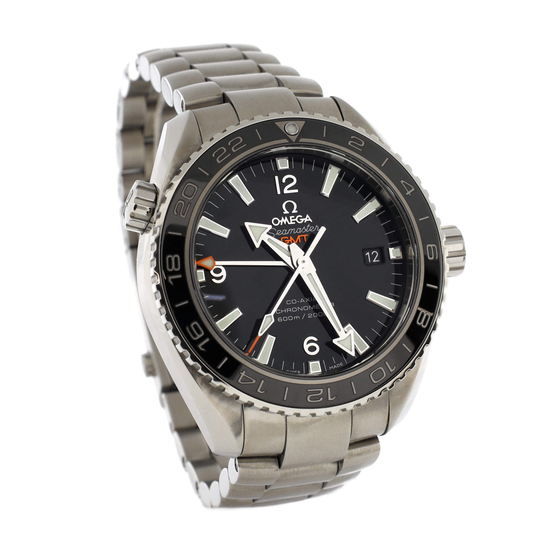 Seamaster Planet Ocean 600M Co-Axial Chronometer GMT Automatic Watch Stainless Steel 43