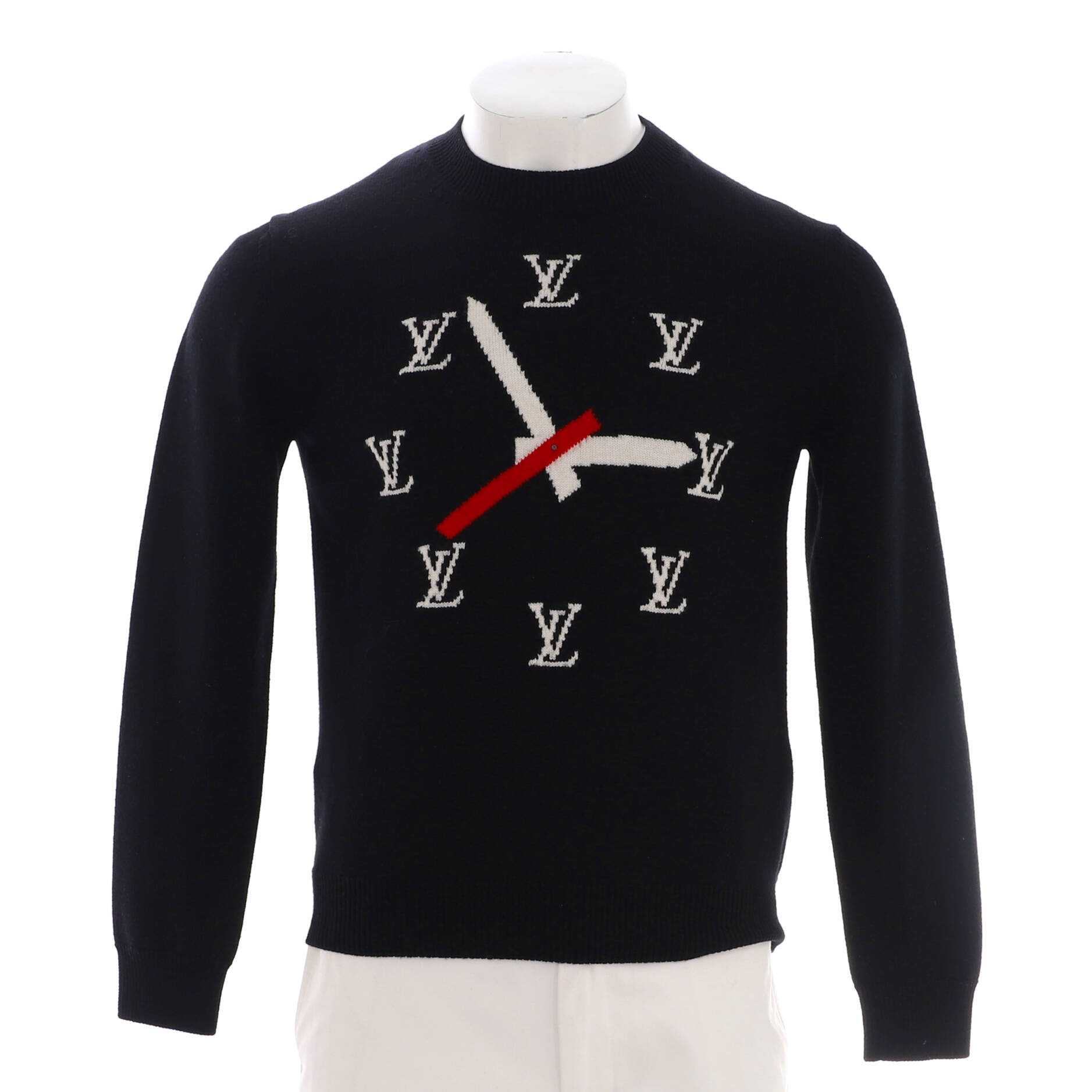 Men's LV Clock Crewneck Sweater Wool