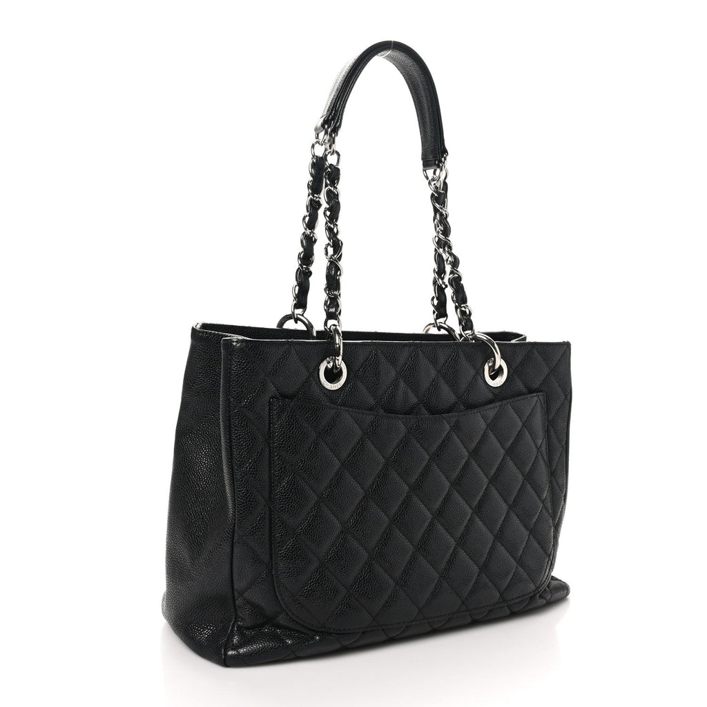Caviar Quilted Grand Shopping Tote GST Black