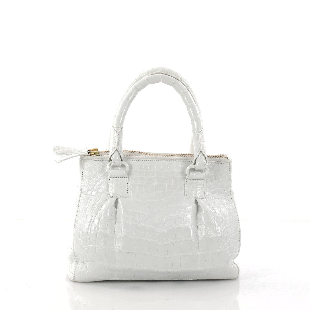 Double Zip Convertible Tote Crocodile Mini