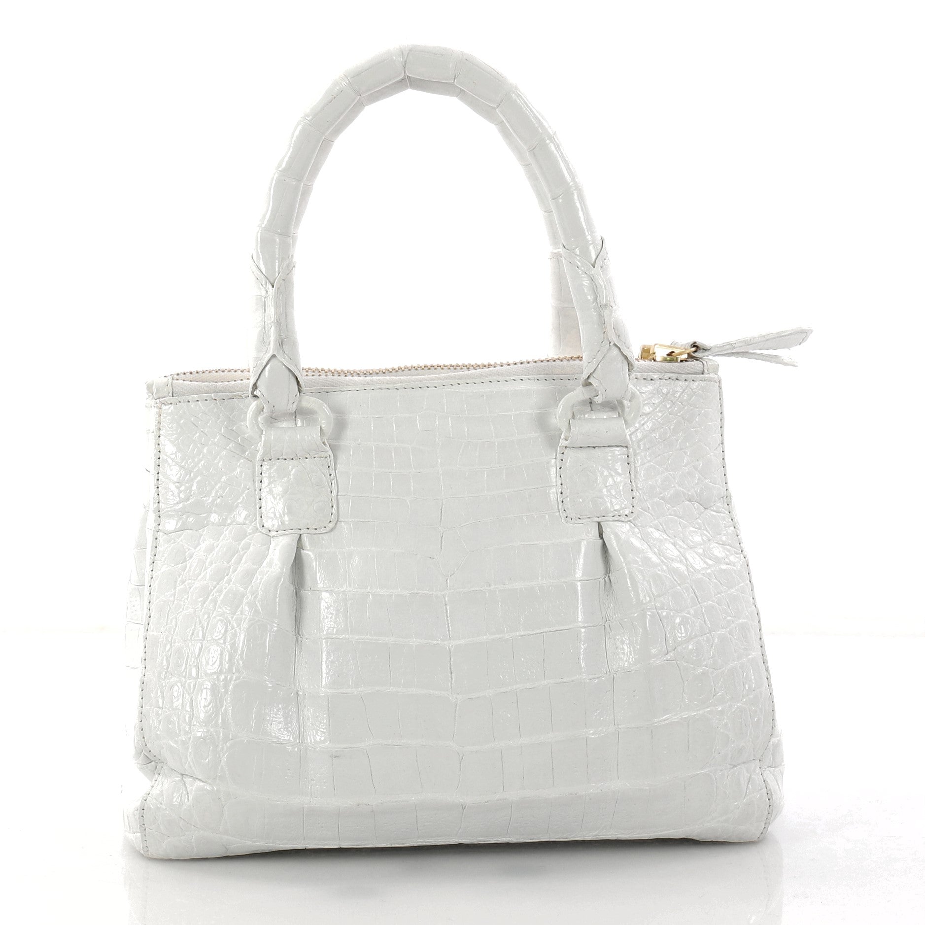 Double Zip Convertible Tote Crocodile Mini