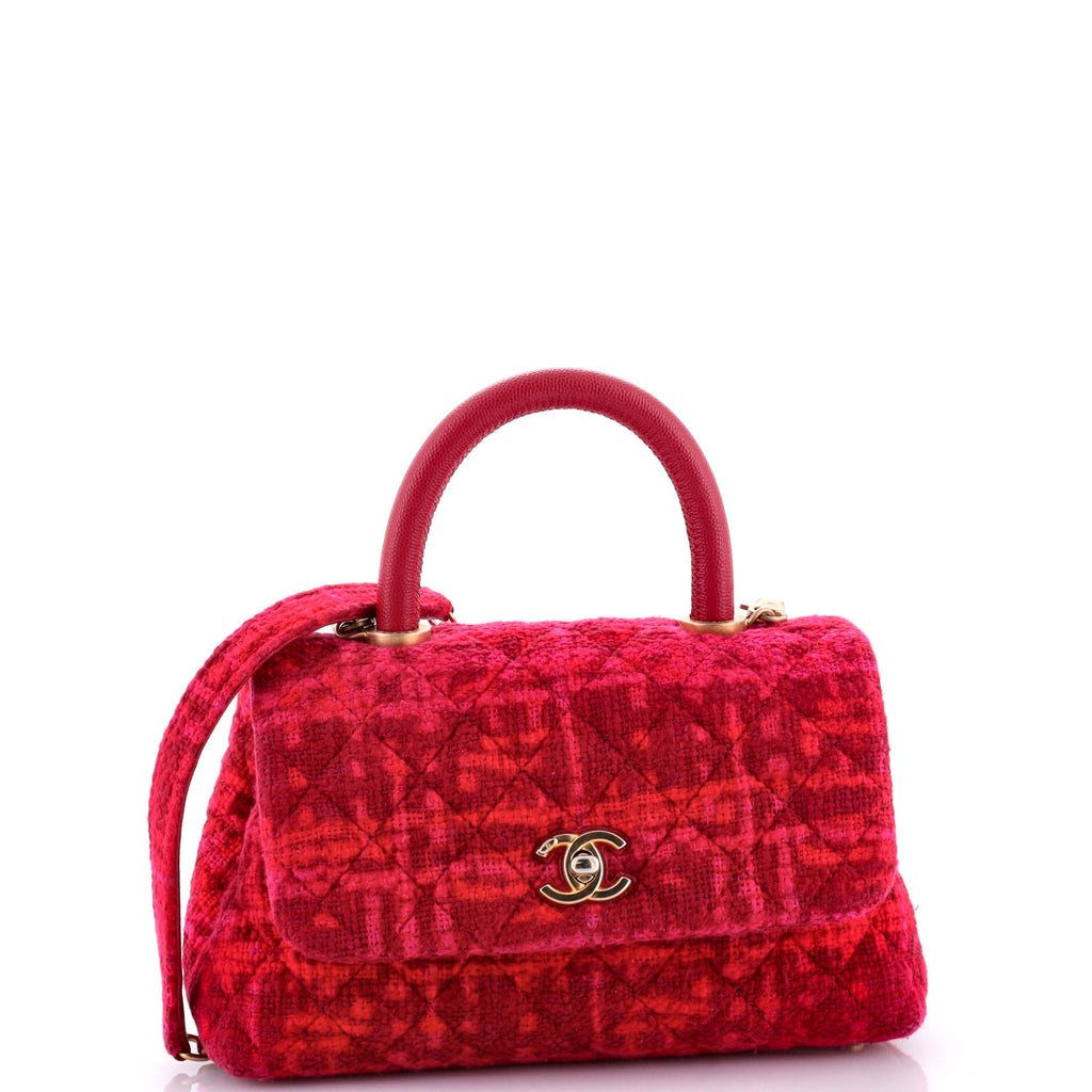 Coco Top Handle Bag Quilted Tweed Mini