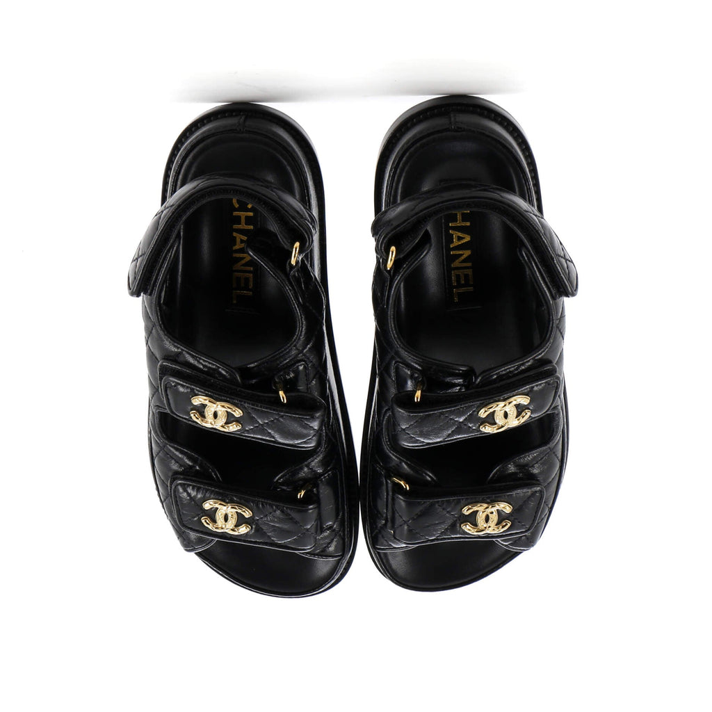 Women's Velcro Dad Sandals Quilted Leather