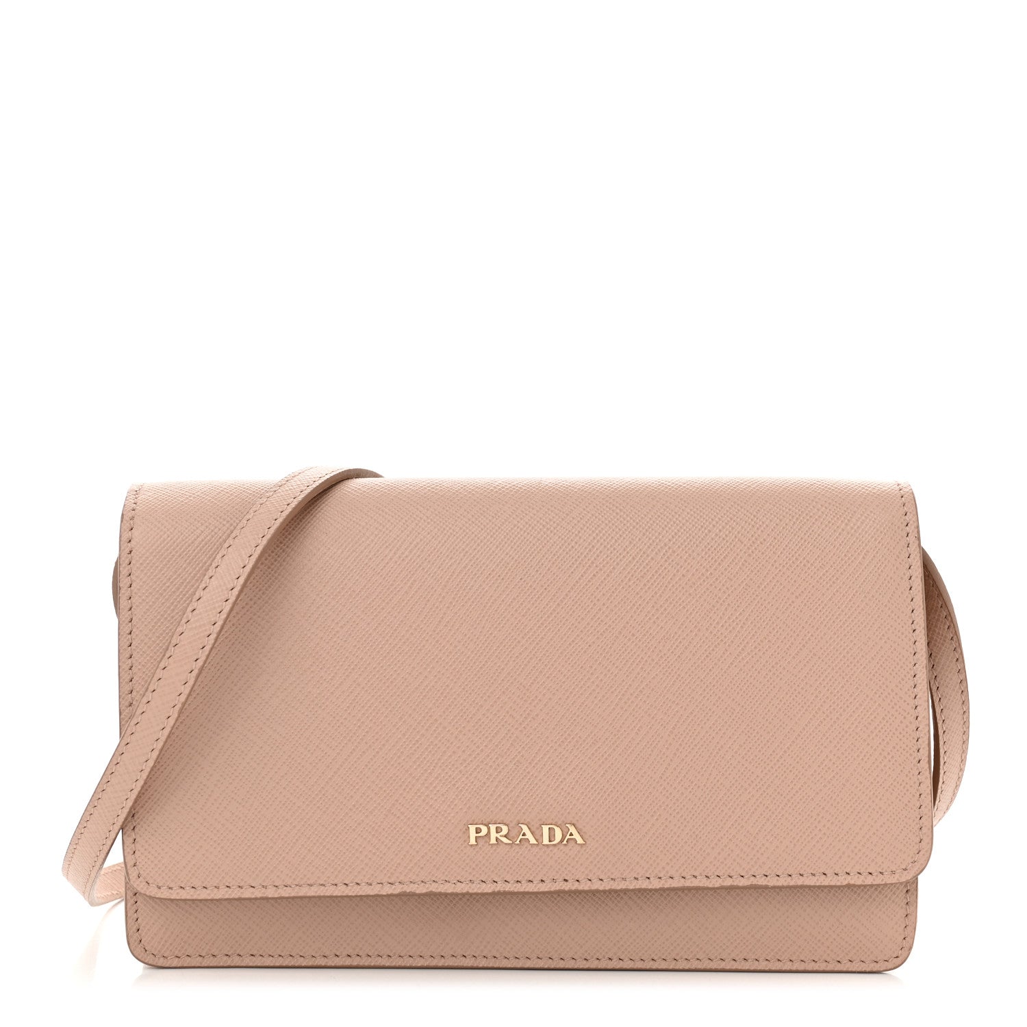 Saffiano Metal Flap Wallet With Strap Cammeo