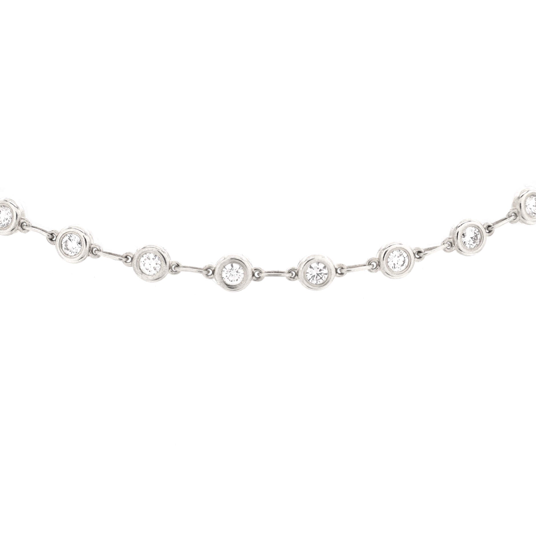 Elsa Peretti 43 Diamonds By The Yard Continuous Necklace Sterling Silver with Diamonds