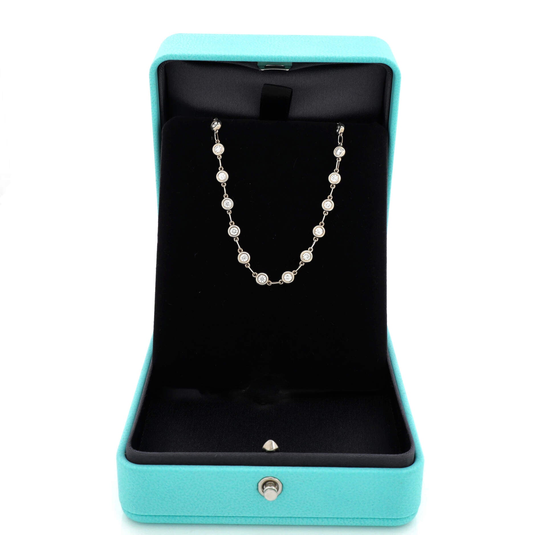 Elsa Peretti 43 Diamonds By The Yard Continuous Necklace Sterling Silver with Diamonds
