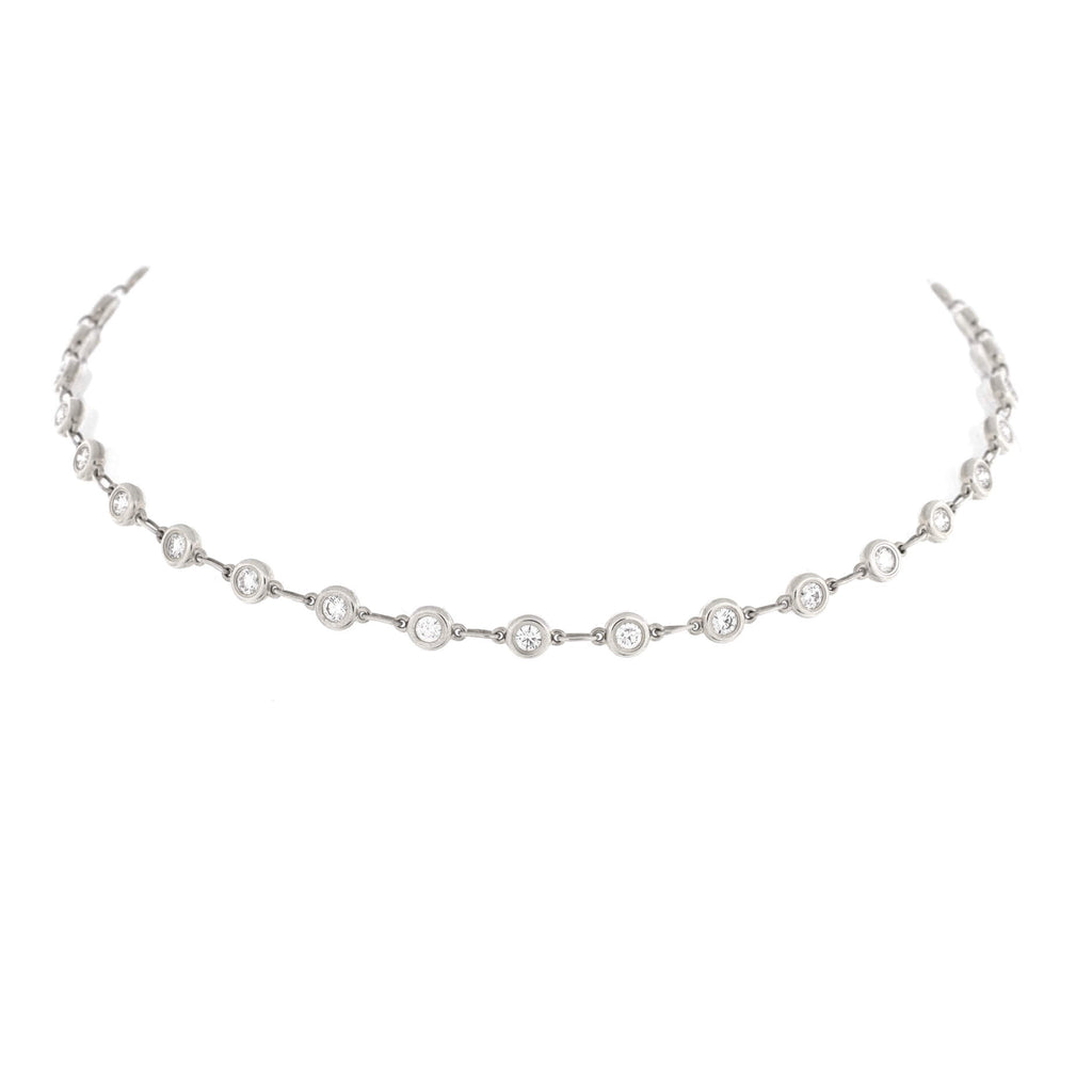 Elsa Peretti 43 Diamonds By The Yard Continuous Necklace Sterling Silver with Diamonds
