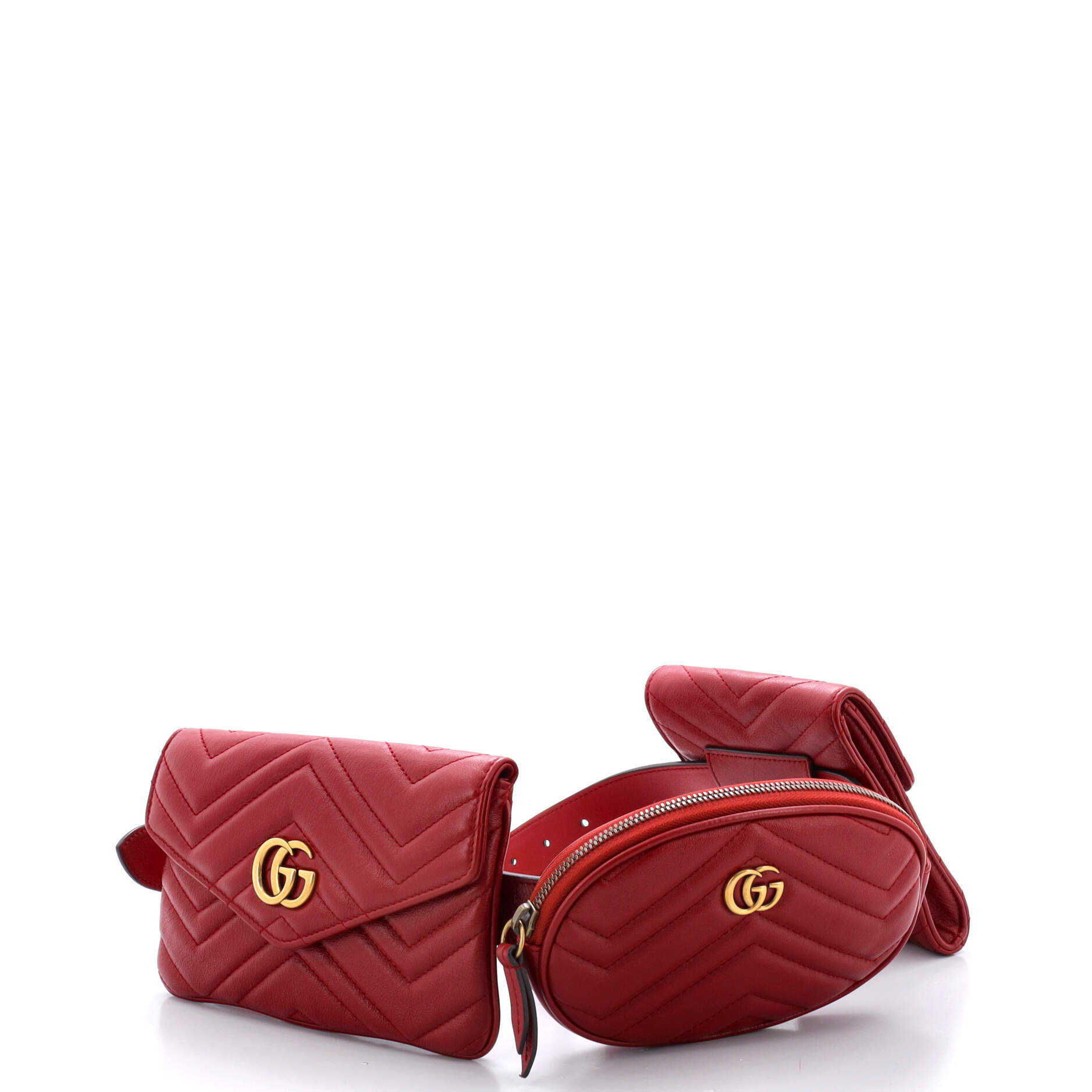 GG Marmont Multi Pocket Belt Bag Matelasse Leather