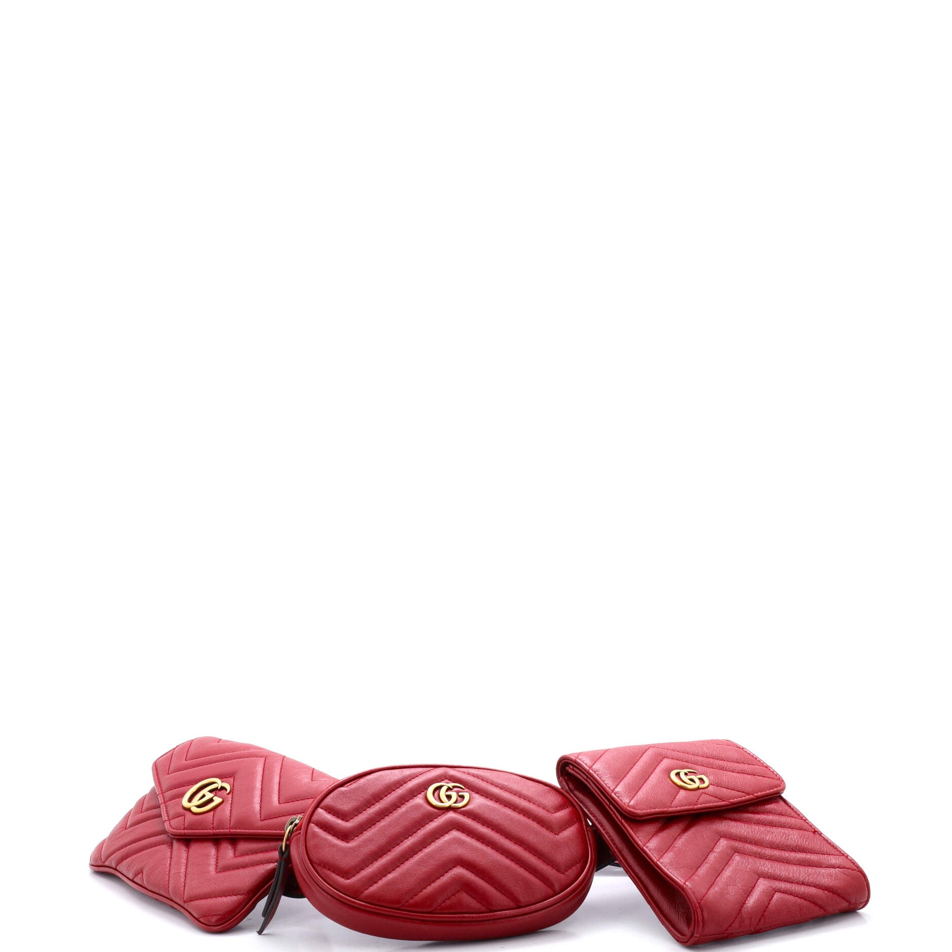 GG Marmont Multi Pocket Belt Bag Matelasse Leather