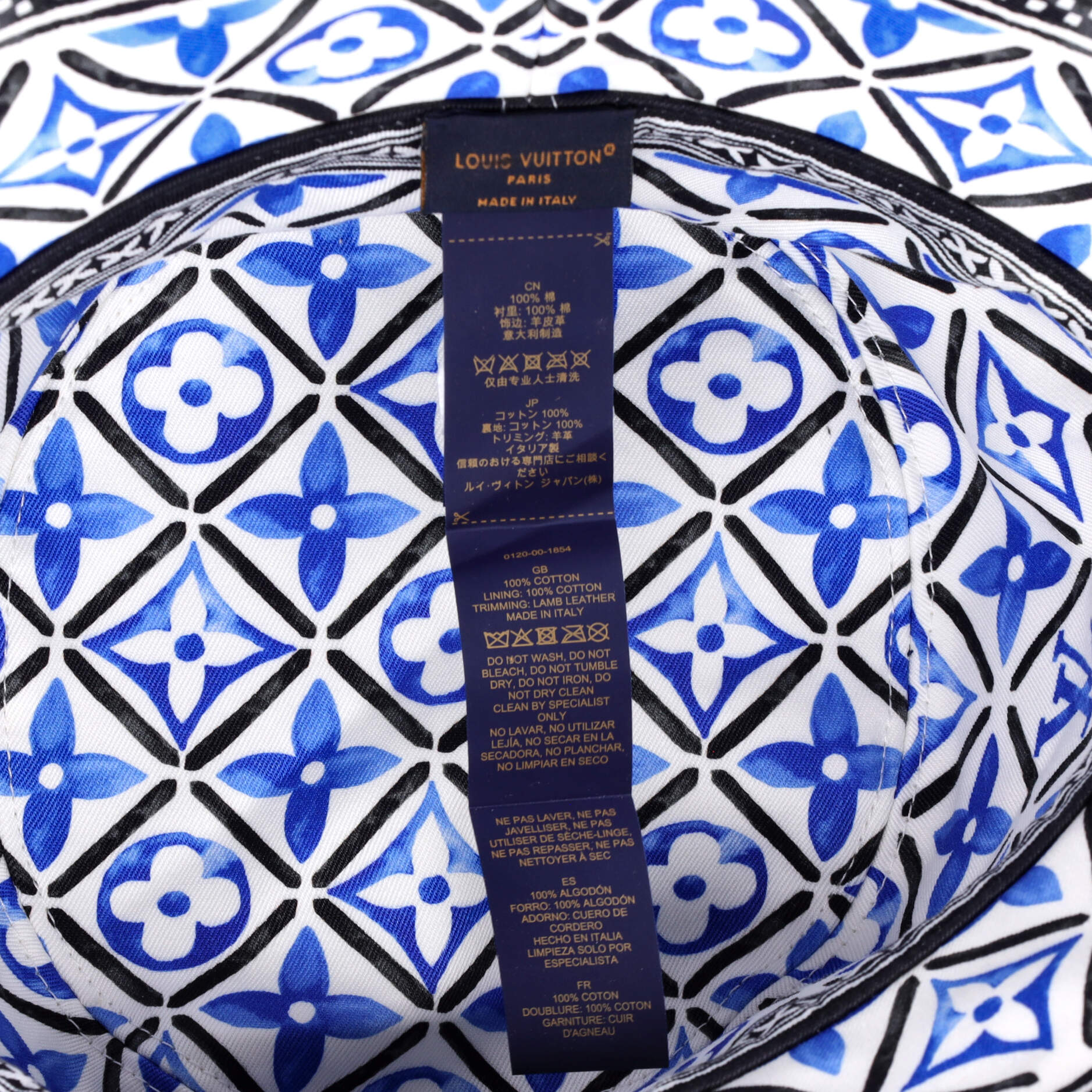 Monogram Flower Tile Reversible Hat Printed Cotton