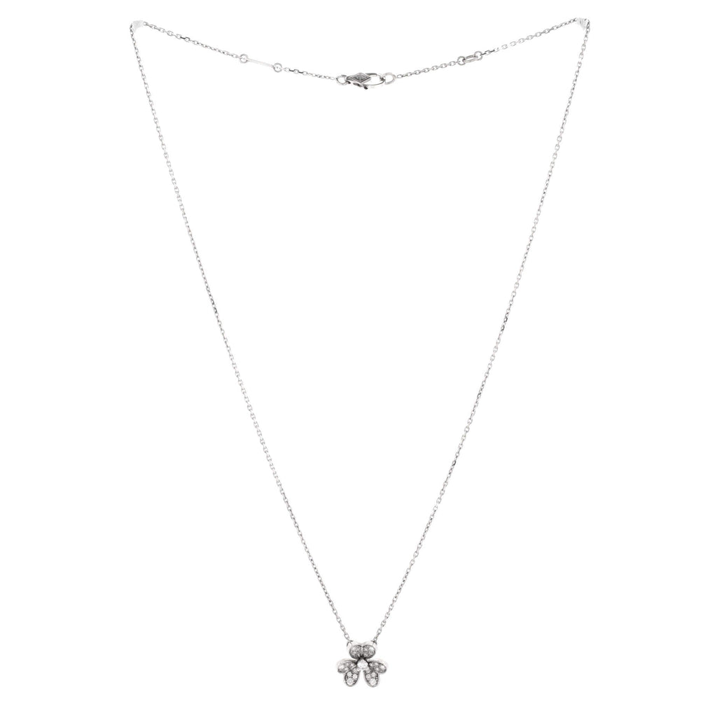 Frivole Pendant Necklace 18K White Gold with Pave Diamonds Mini