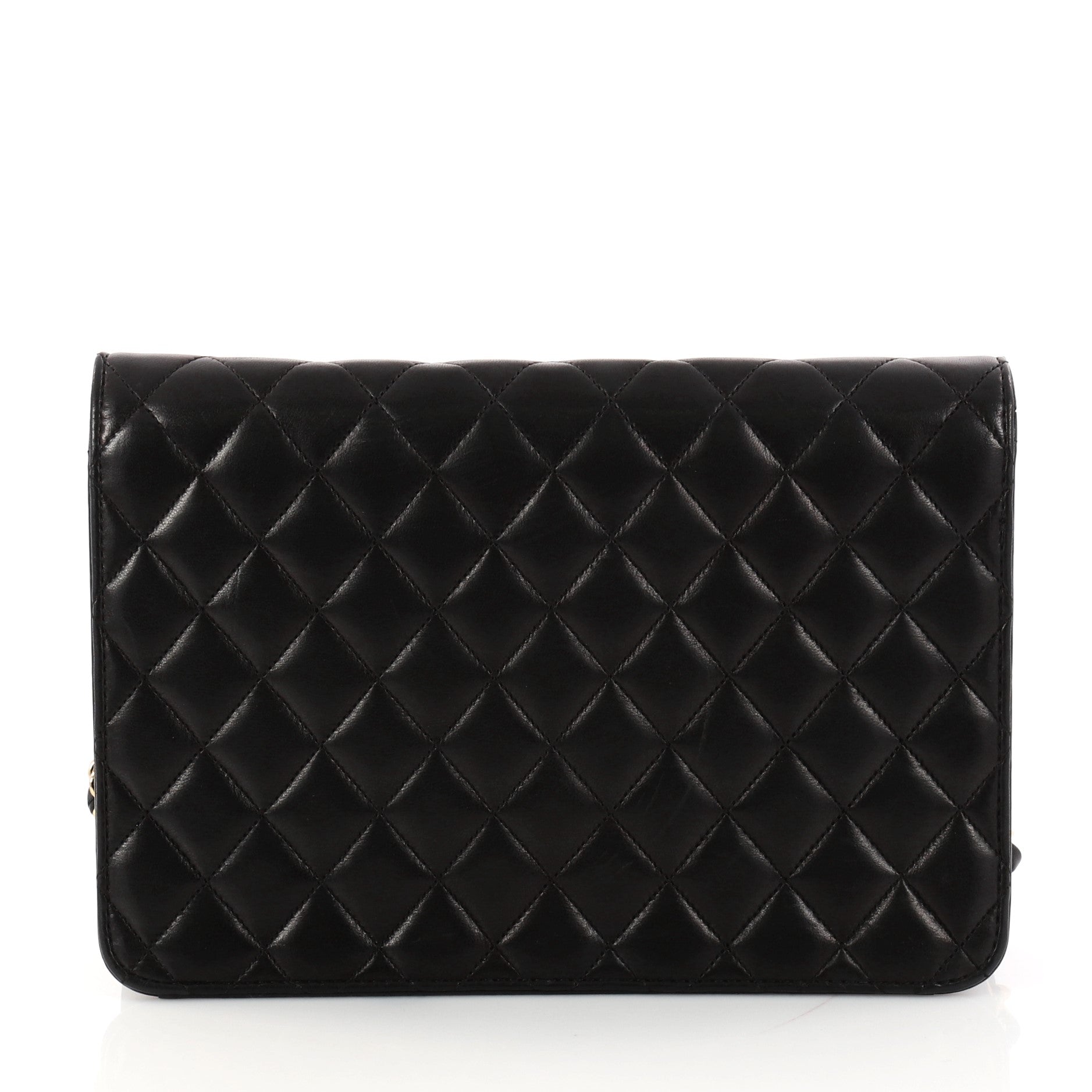 Vintage Clutch with Chain Quilted Leather Medium