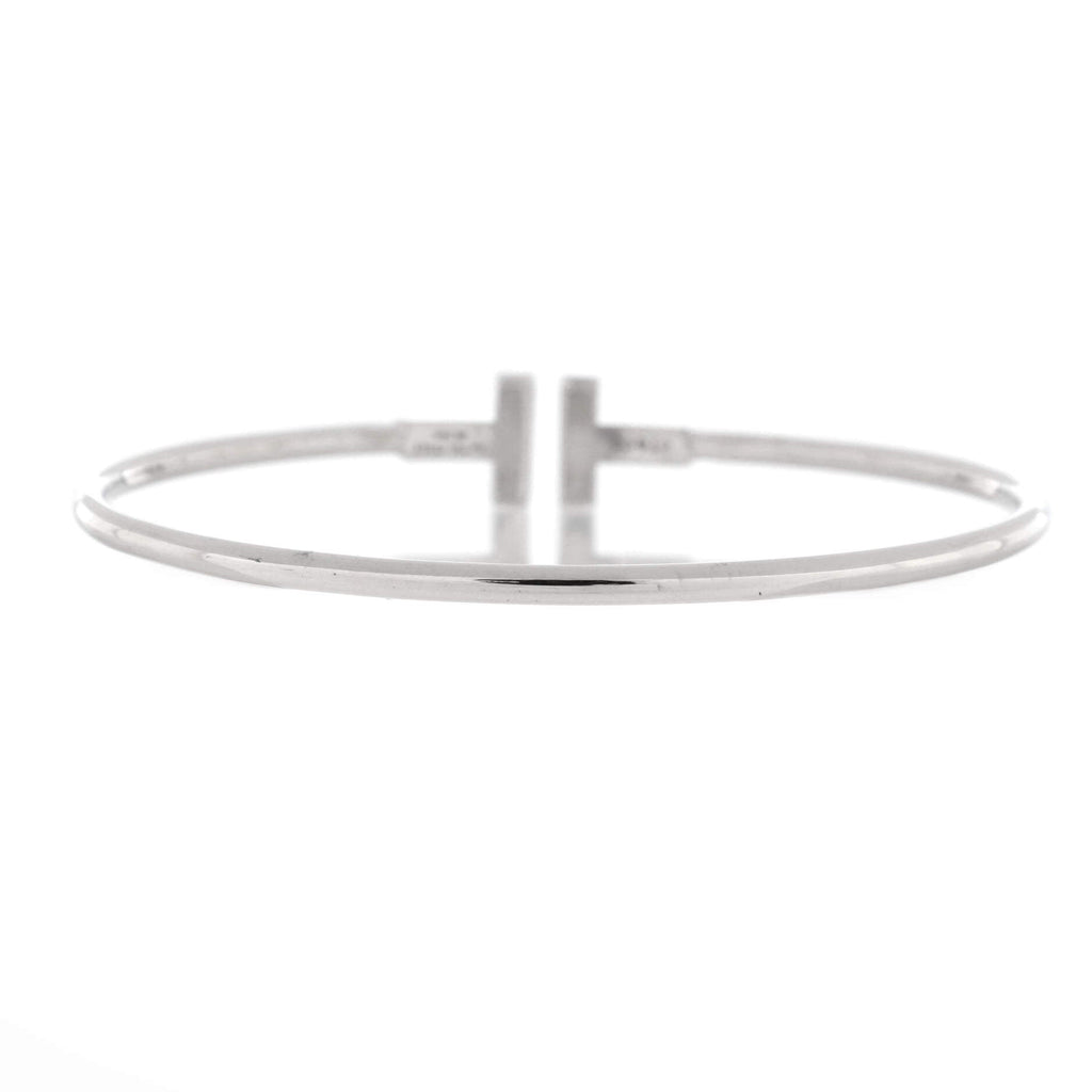 T Wire Bracelet 18K White Gold with Diamonds