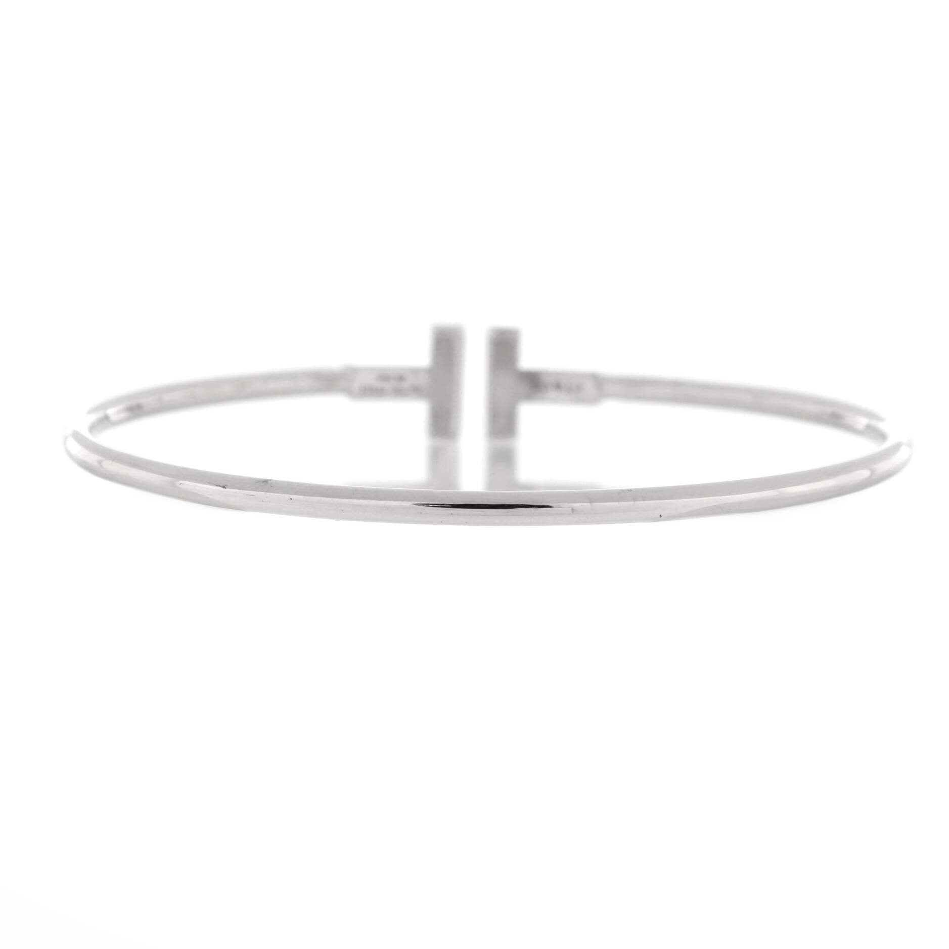 T Wire Bracelet 18K White Gold with Diamonds