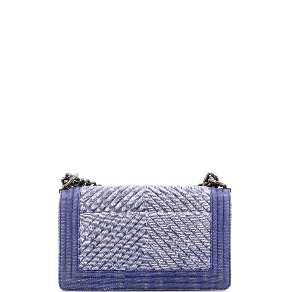 Boy Flap Bag Chevron Denim Old Medium