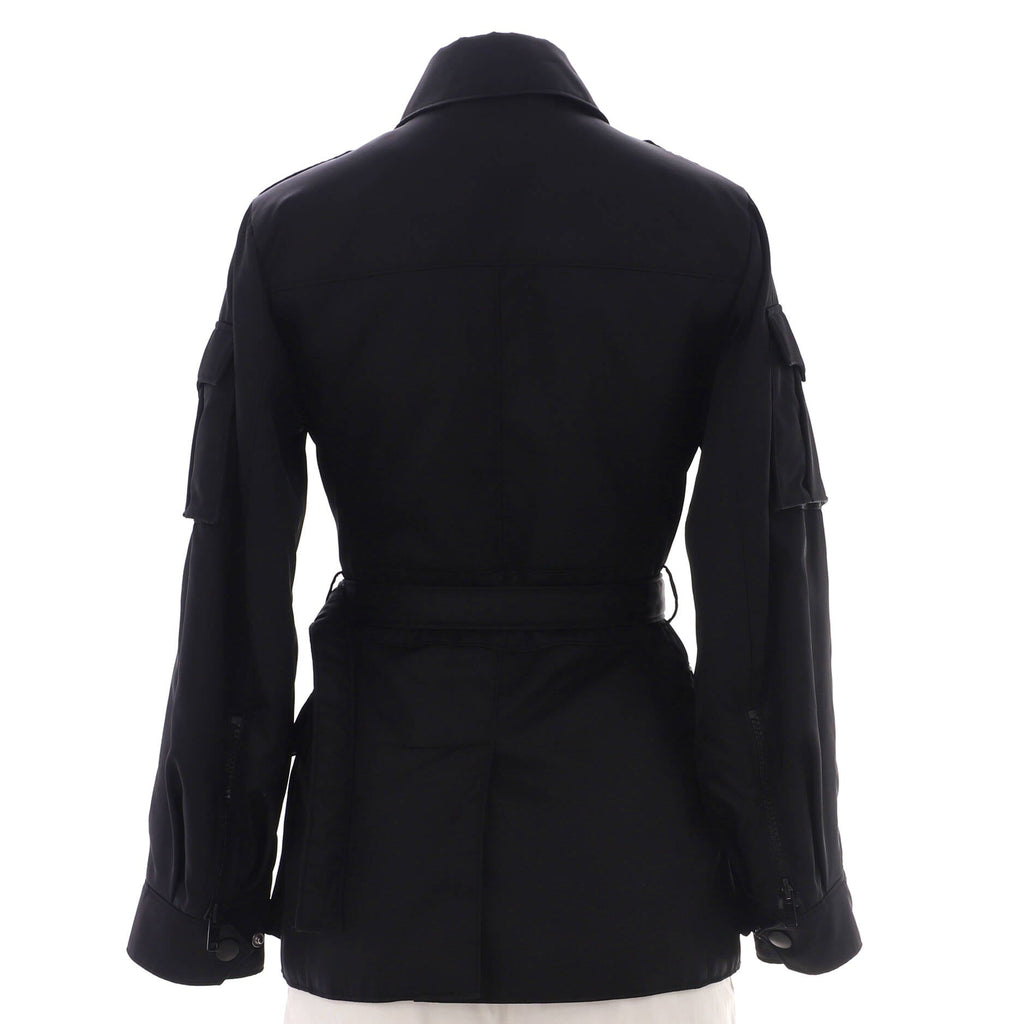 Women's Military Belted Zip Jacket Nylon