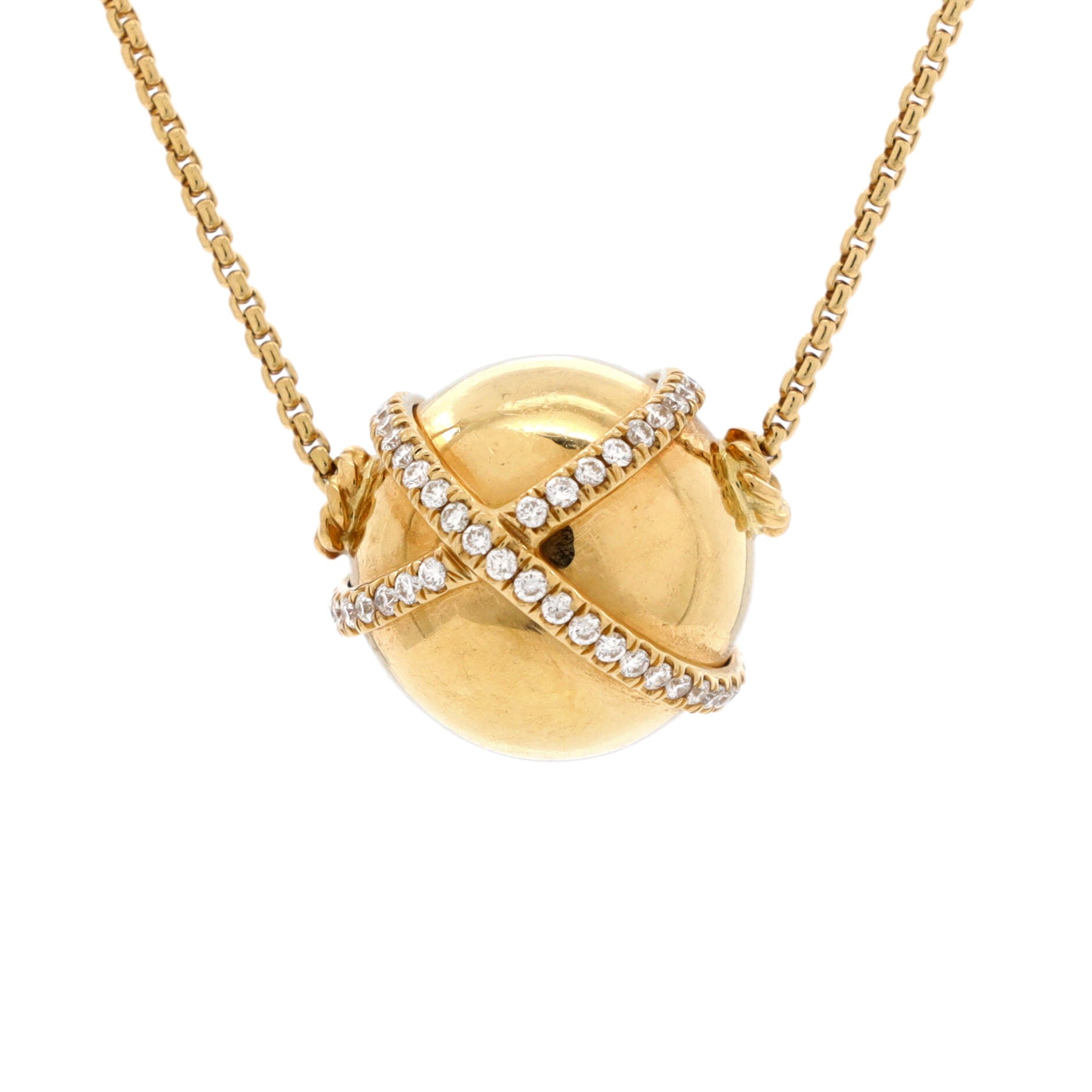 Solari Pendant Necklace 18K Yellow Gold with Diamonds