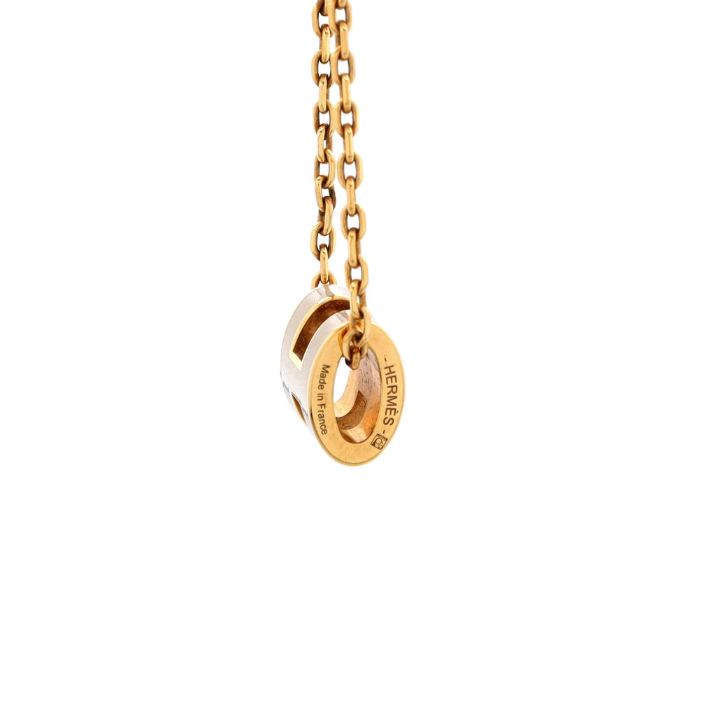 Pop H Pendant Chain Necklace Metal and Enamel