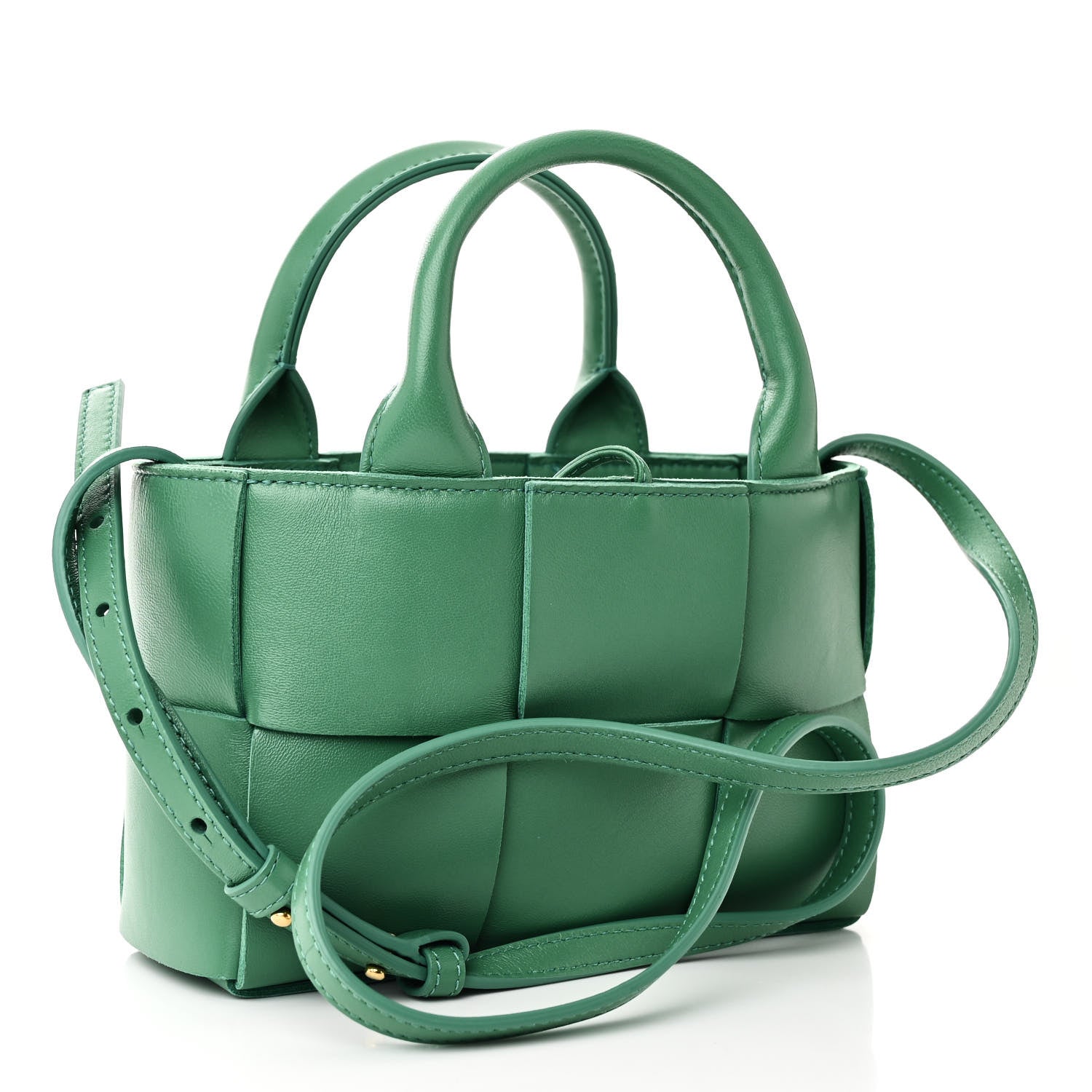 Nappa Maxi Intreccio Mini Arco Tote Green