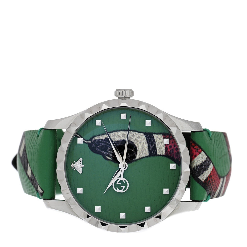 Stainless Steel Calfskin 38mm Le Marche Des Merveilles Snake Quartz Watch Green