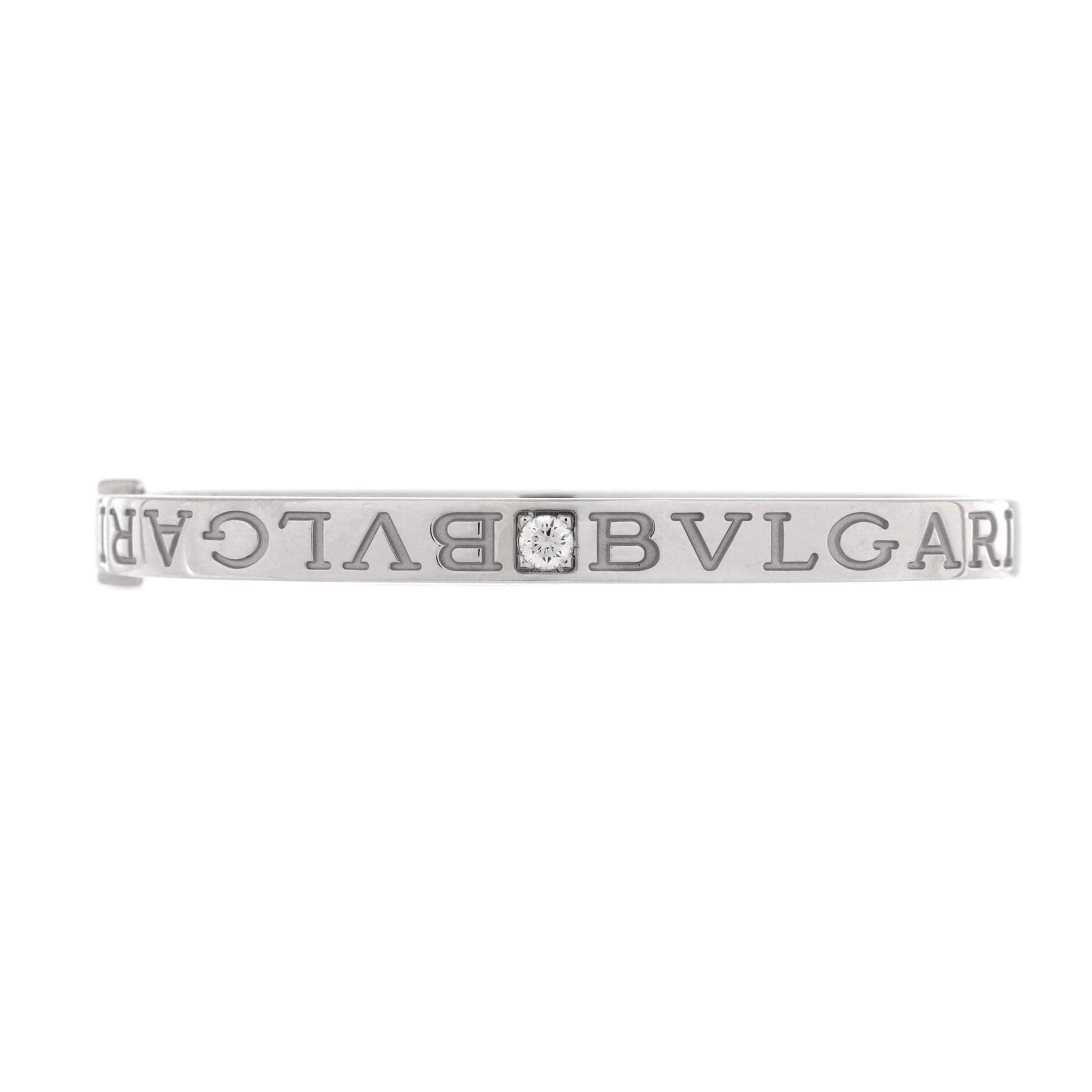 Bvlgari Bvlgari Bangle Bracelet 18K White Gold with 2 Diamonds