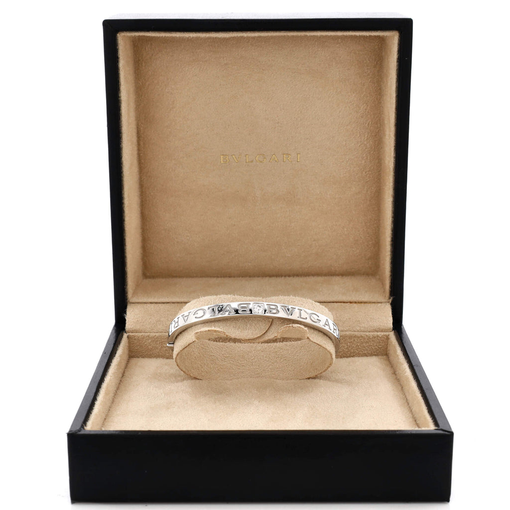 Bvlgari Bvlgari Bangle Bracelet 18K White Gold with 2 Diamonds