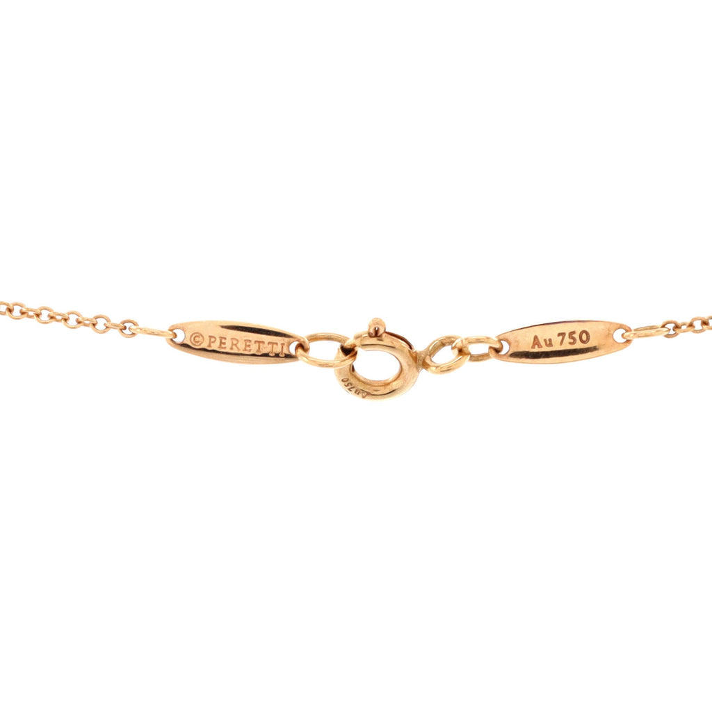 Elsa Peretti Open Heart 5 Diamonds Pendant Necklace 18K Rose Gold with Diamonds