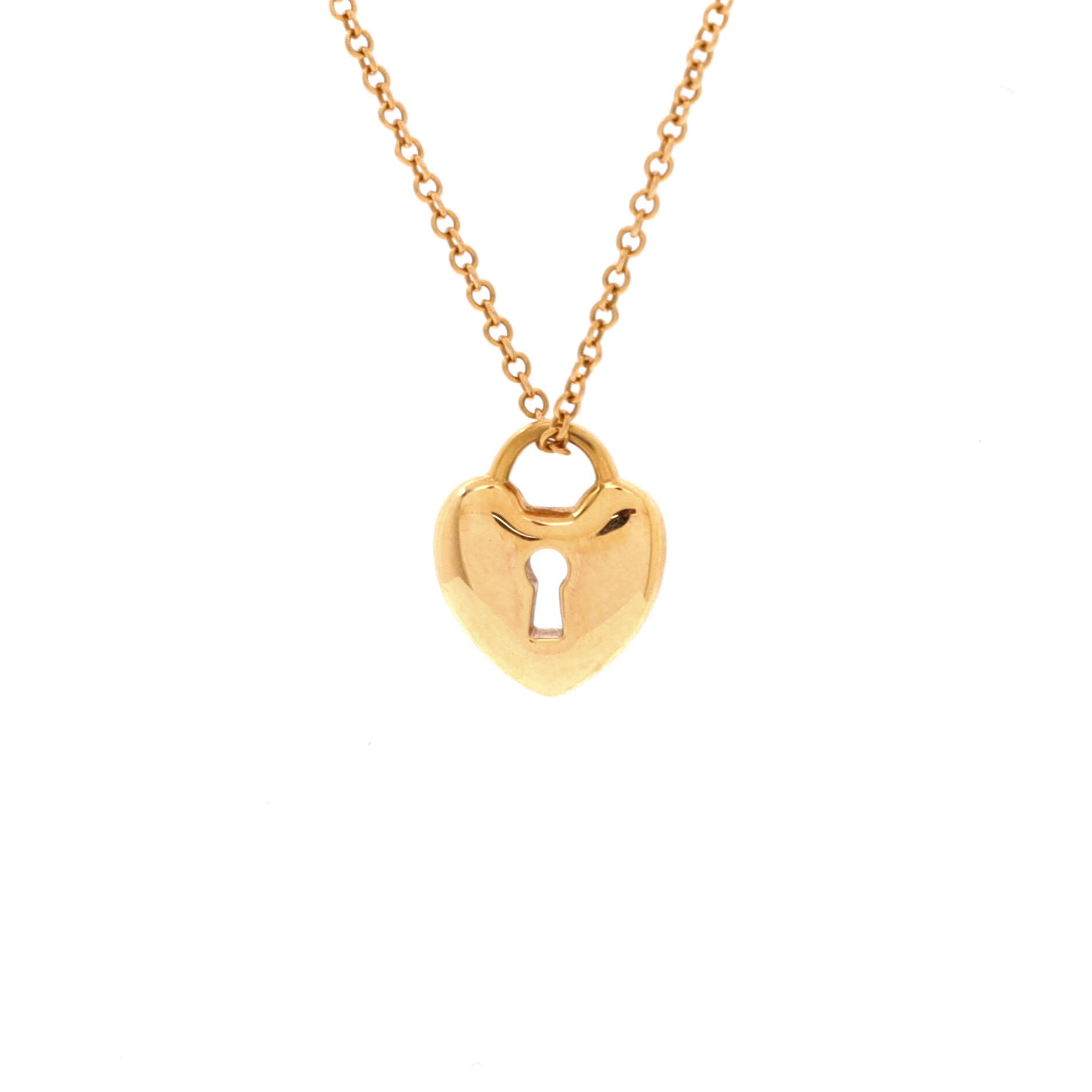 Heart Lock Pendant Necklace 18K Rose Gold
