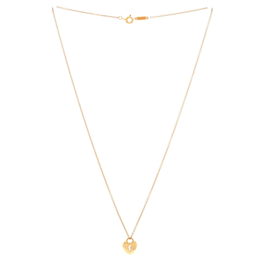 Heart Lock Pendant Necklace 18K Rose Gold