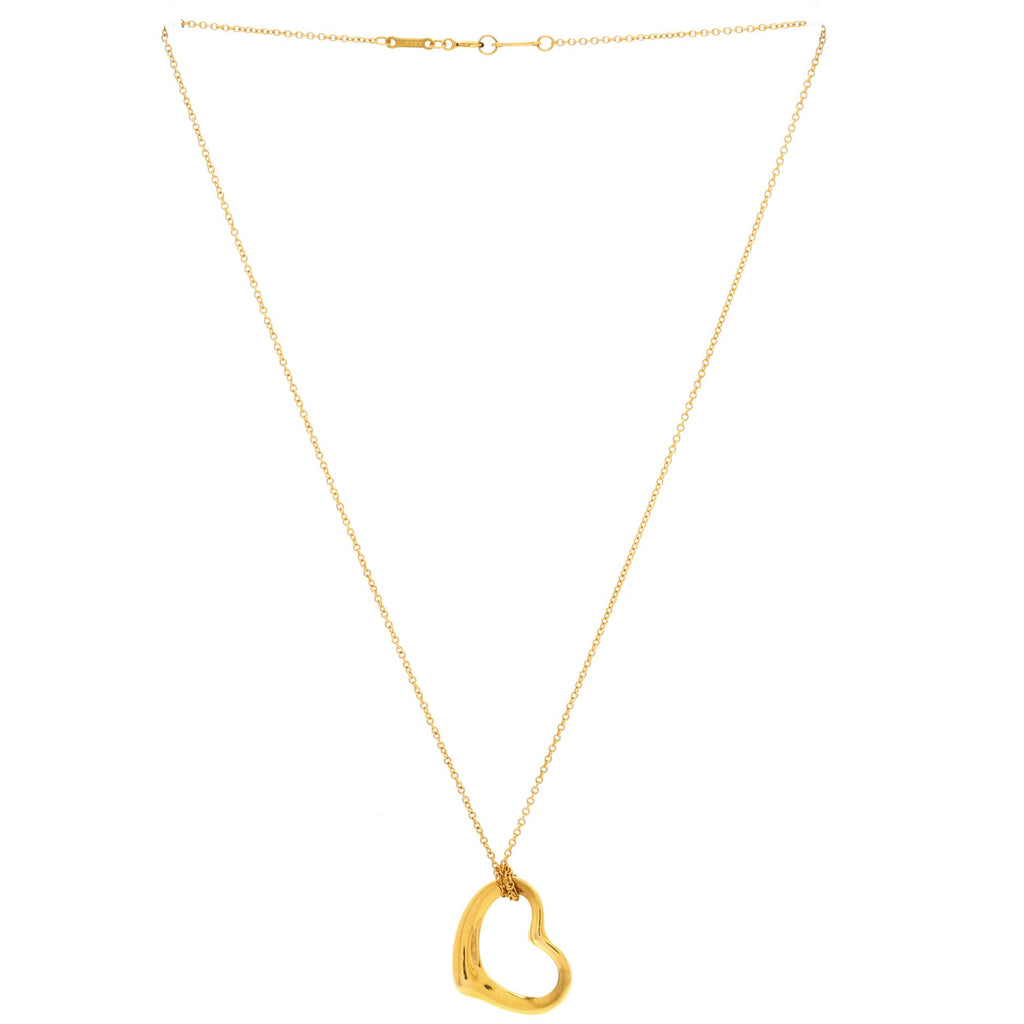 Elsa Peretti Open Heart Pendant Necklace 18K Yellow Gold 22mm