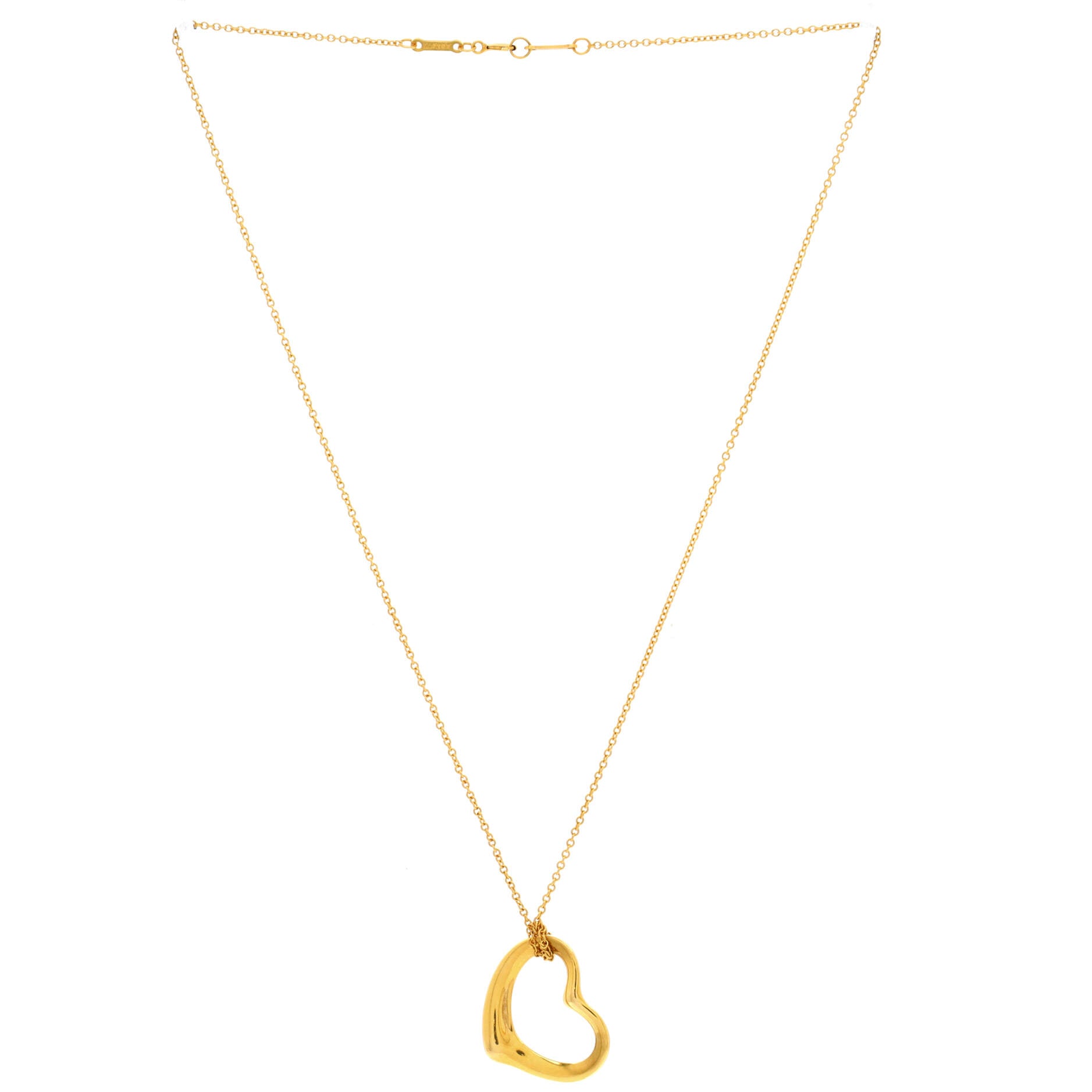 Elsa Peretti Open Heart Pendant Necklace 18K Yellow Gold 22mm