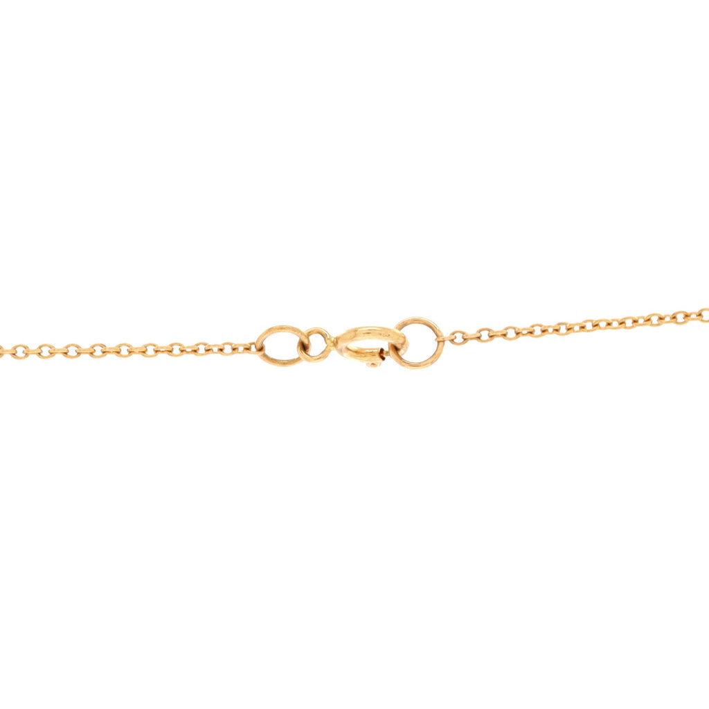 Heart Cross Chain Pendant Necklace 18K Yellow Gold Small
