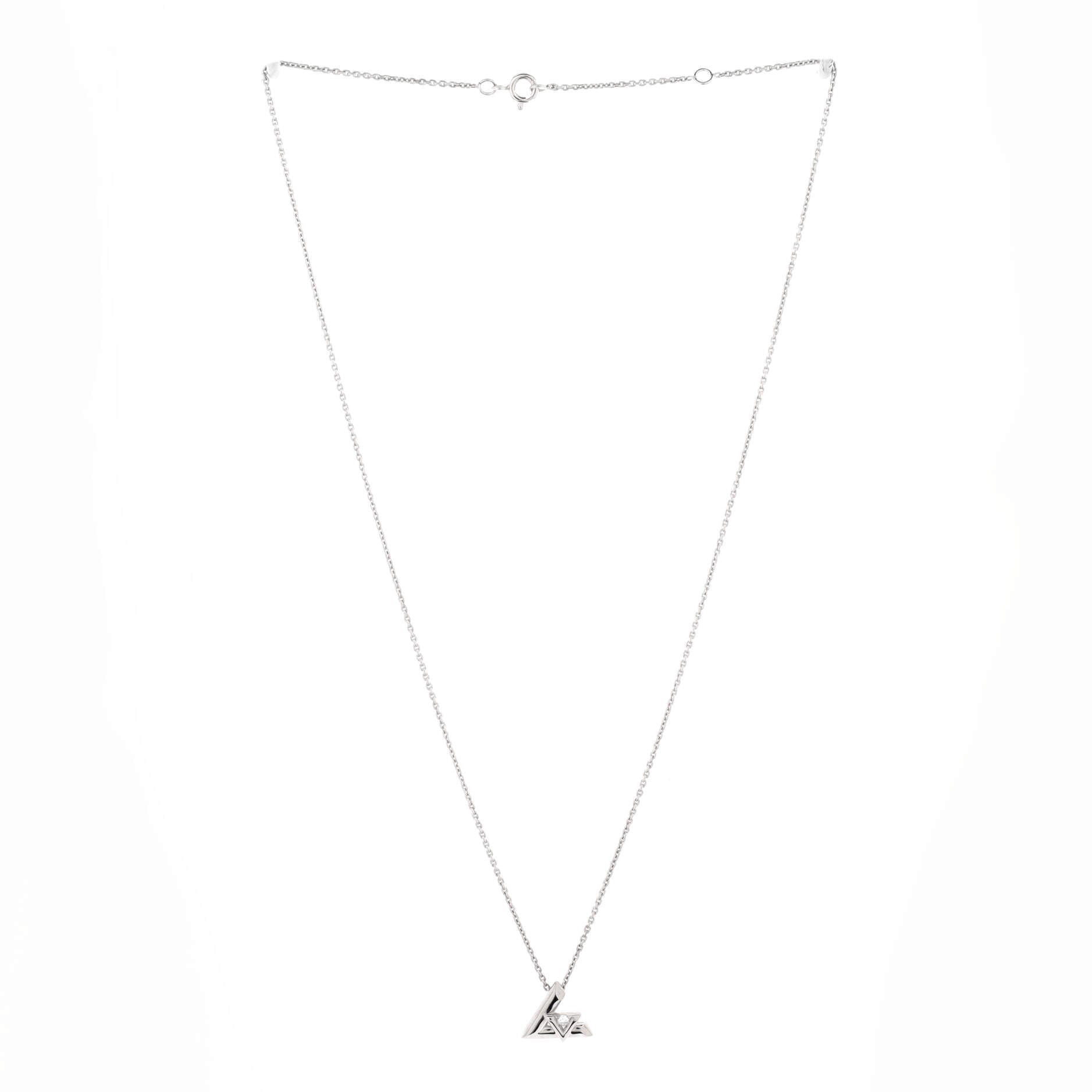 LV Volt One Pendant Necklace 18K White Gold with Diamond Small