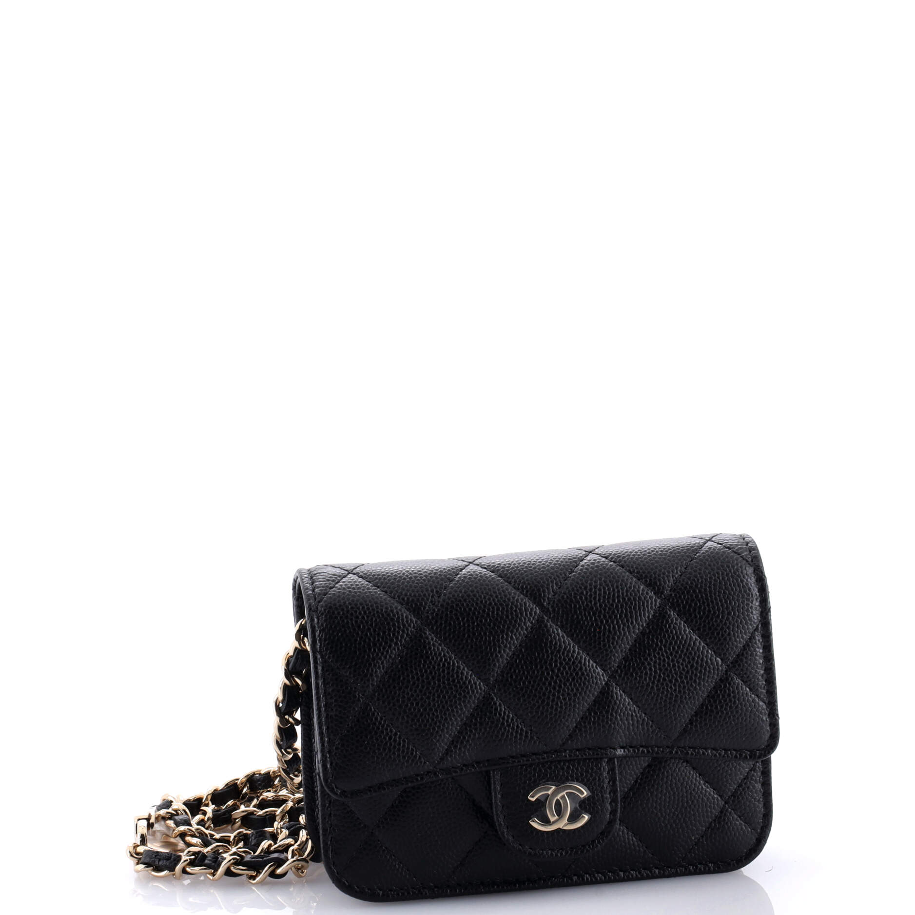Classic Flap Chain Belt Bag Quilted Caviar Mini